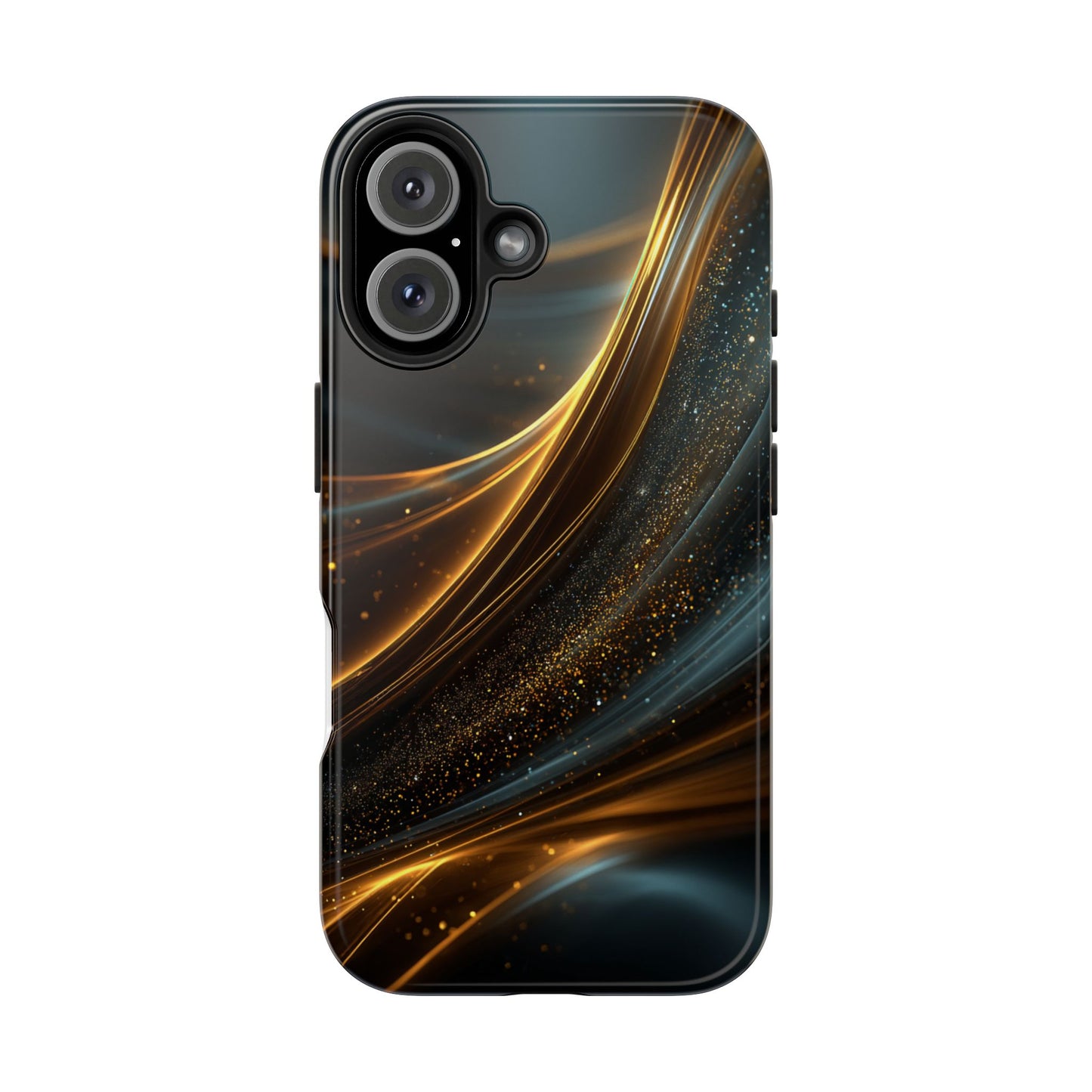 Elegant Tough Phone Case with Glittering Waves Design