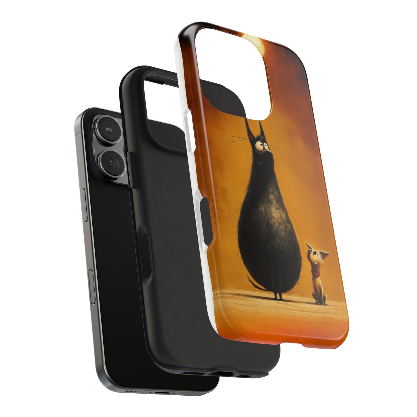 Whimsical Tough Phone Cases - Cat & Dog Design