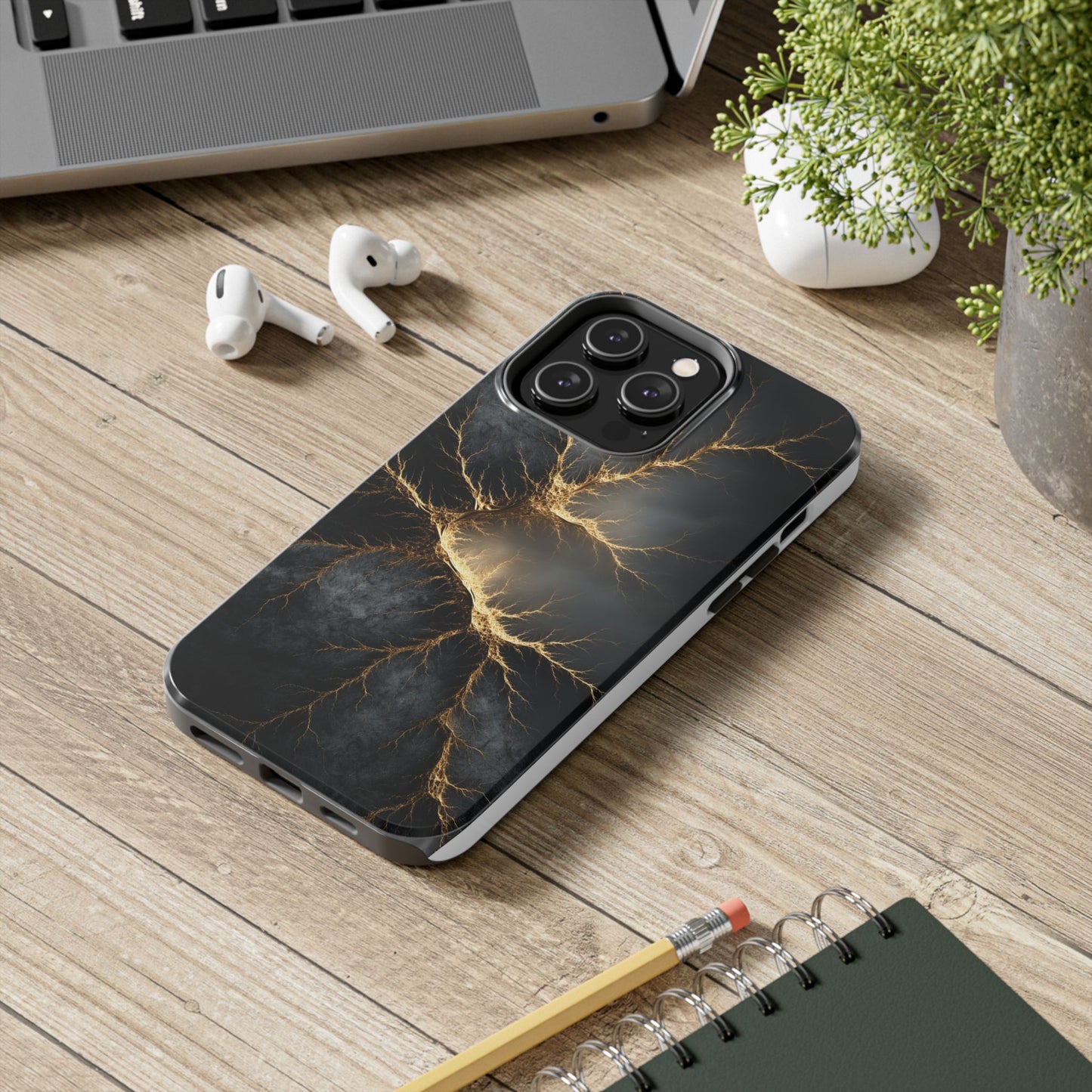 Electric Lightning Tough Phone Case - Durable Protection with Striking Design