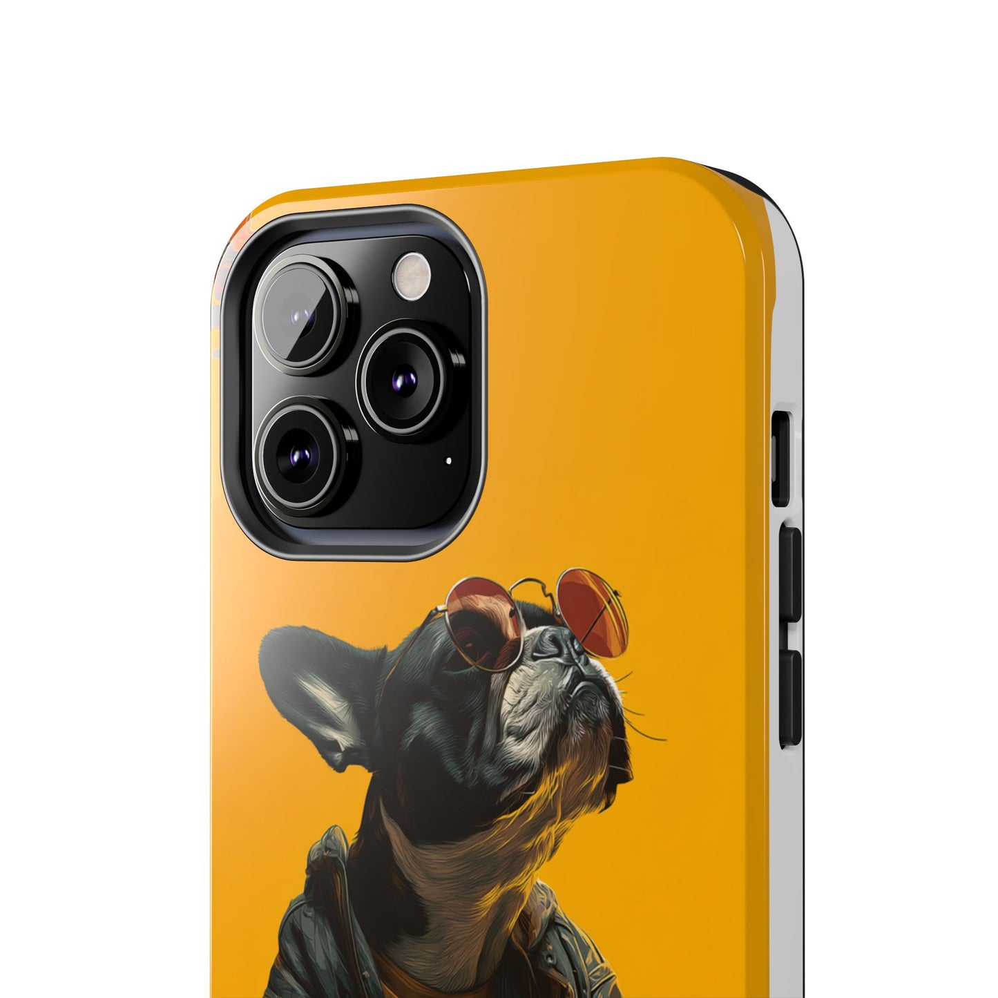 French Bulldog with Red Sunglasses Playing Red Guitar Tough Phone Case