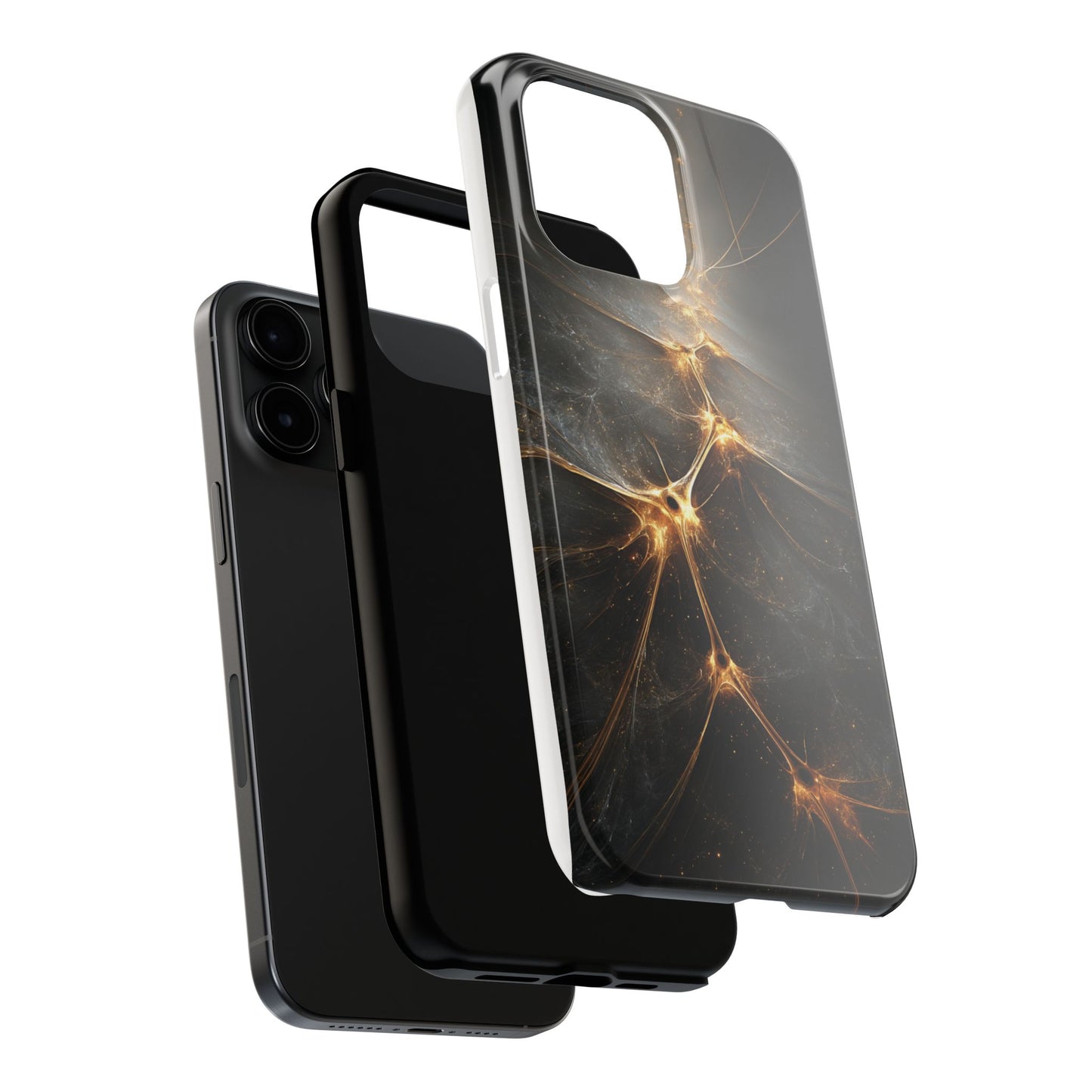Tough Phone Case - Elegant Gold Fractal Design for Tech Lovers