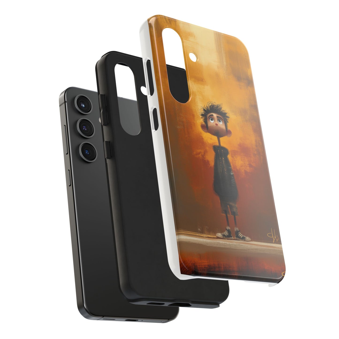 Unique Tough Phone Cases with Artistic Boy Design - Perfect for Kids and Teens