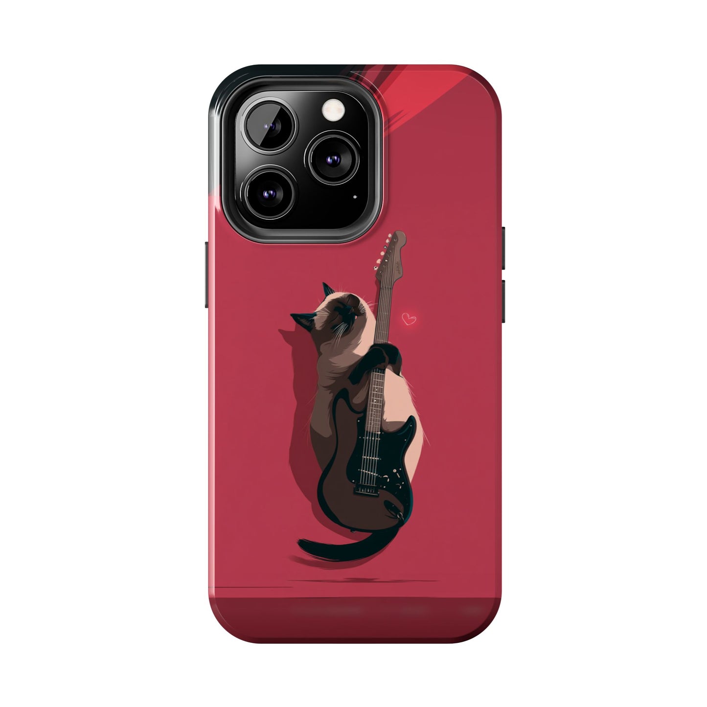 Charming Cat with Guitar Tough Phone Case – Wearable Art for Cat & Music Lovers