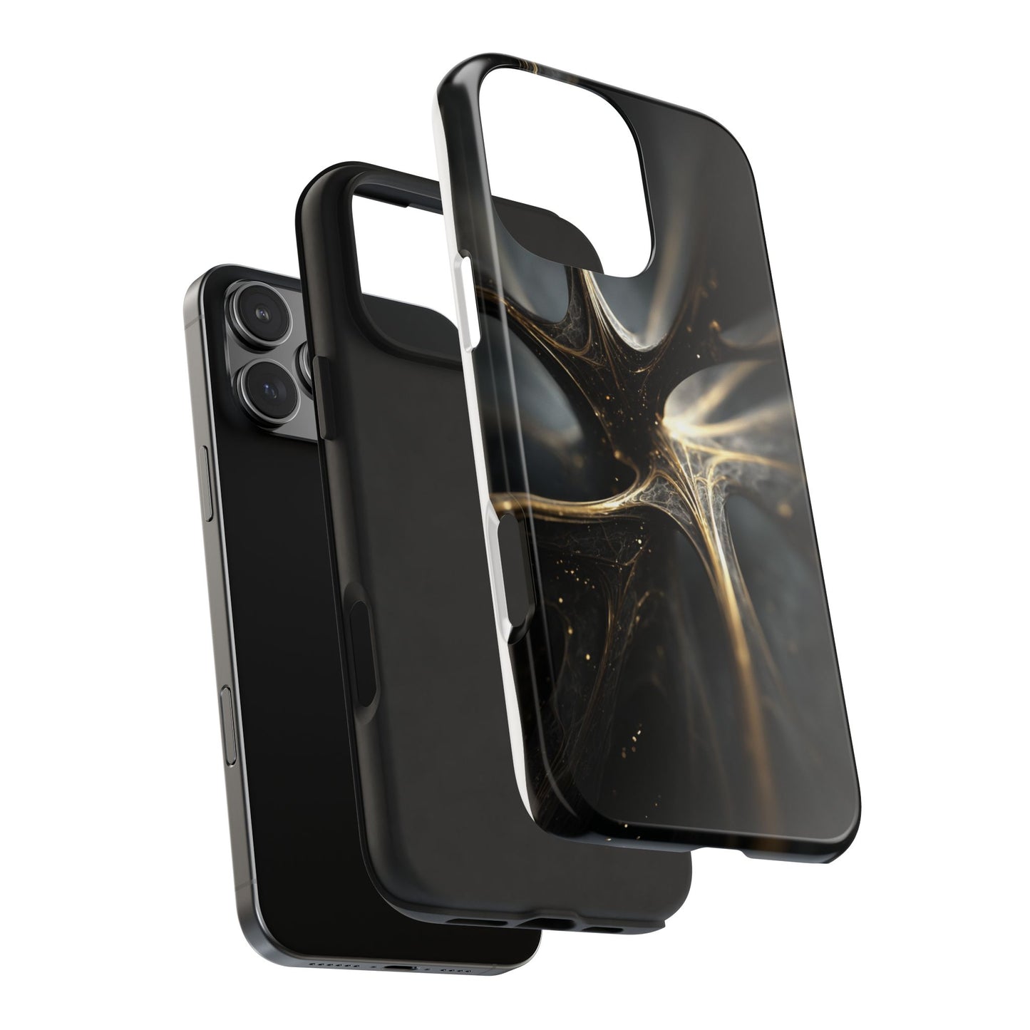 Elegant Tough Phone Case with Abstract Metallic Design