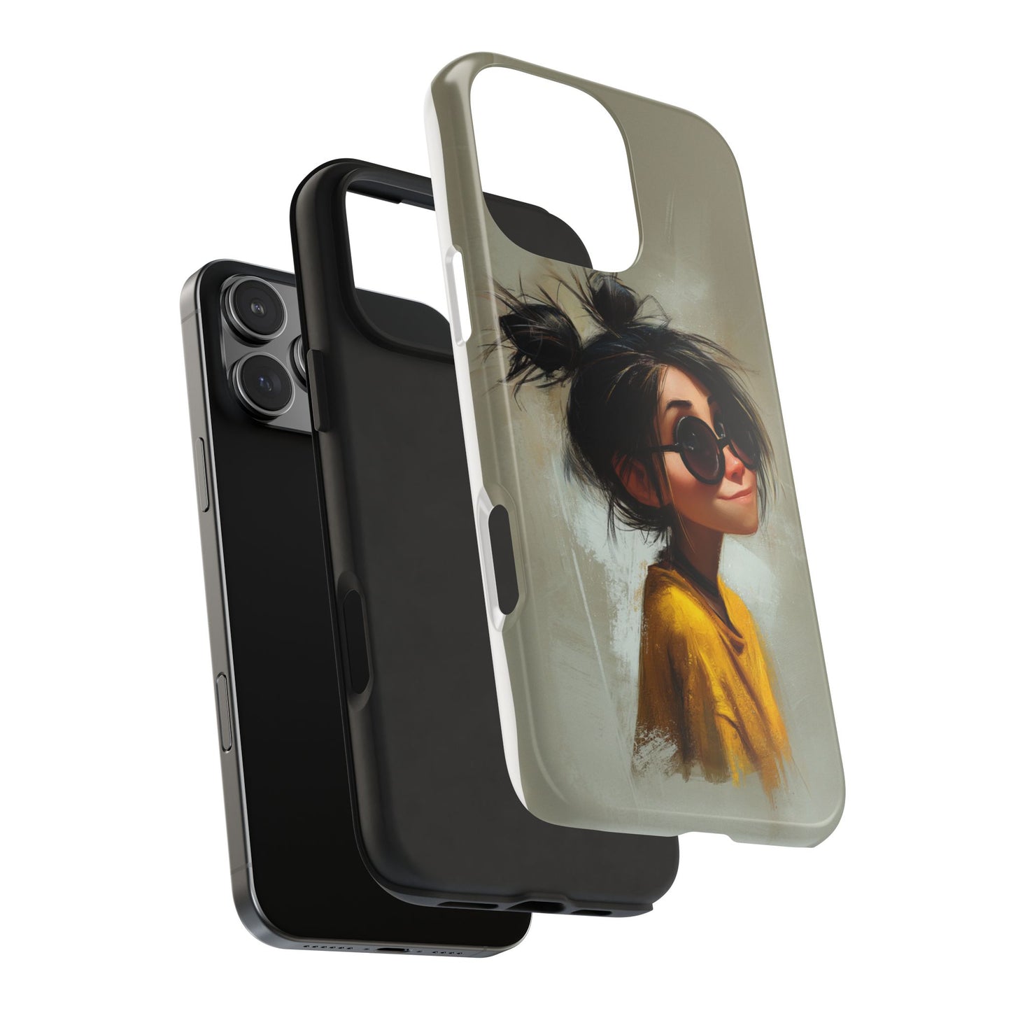 Trendy Tough Phone Case – Stylish Illustrated Girl Design for Fashion Lovers