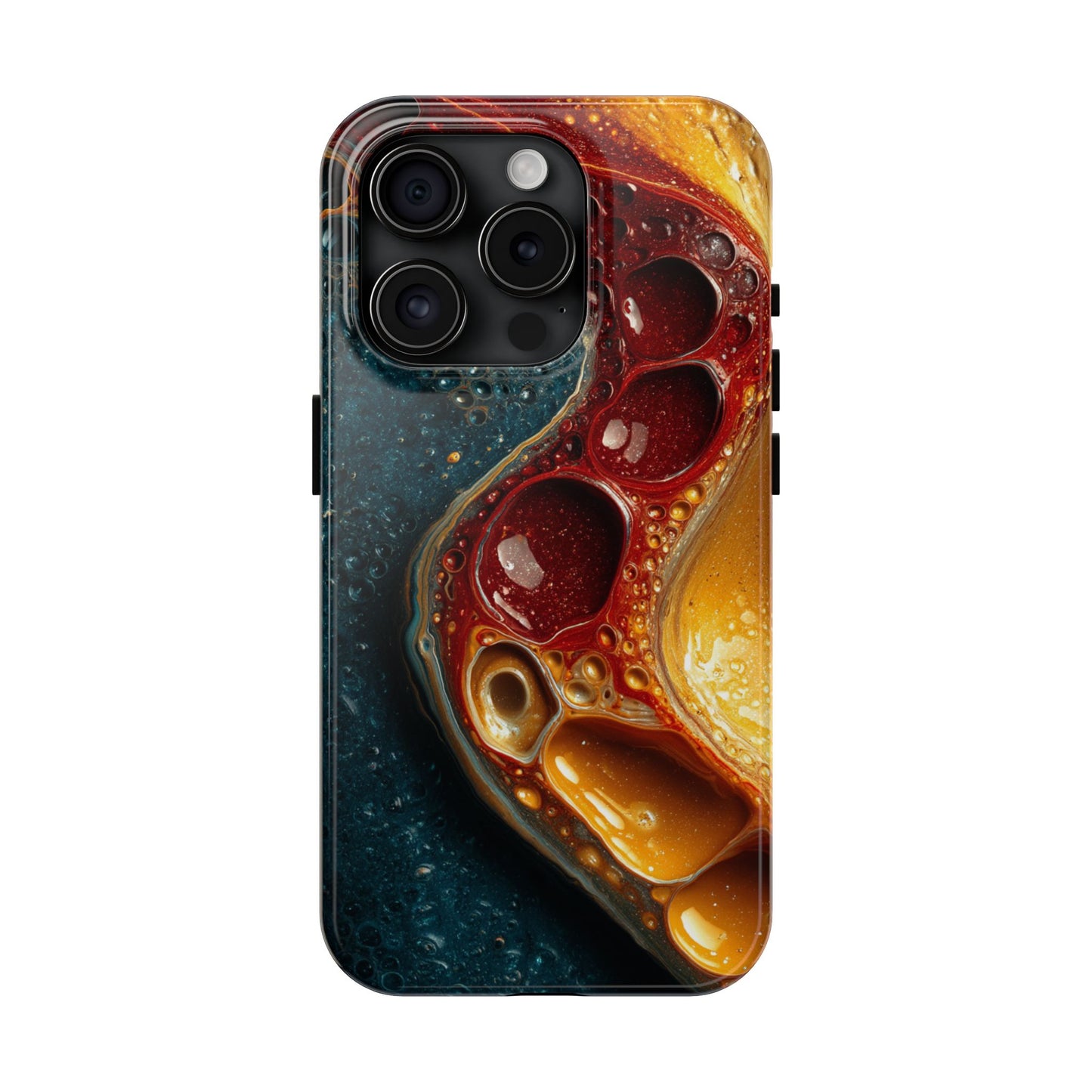 Artistic Tough Phone Case - Vibrant Fluid Design