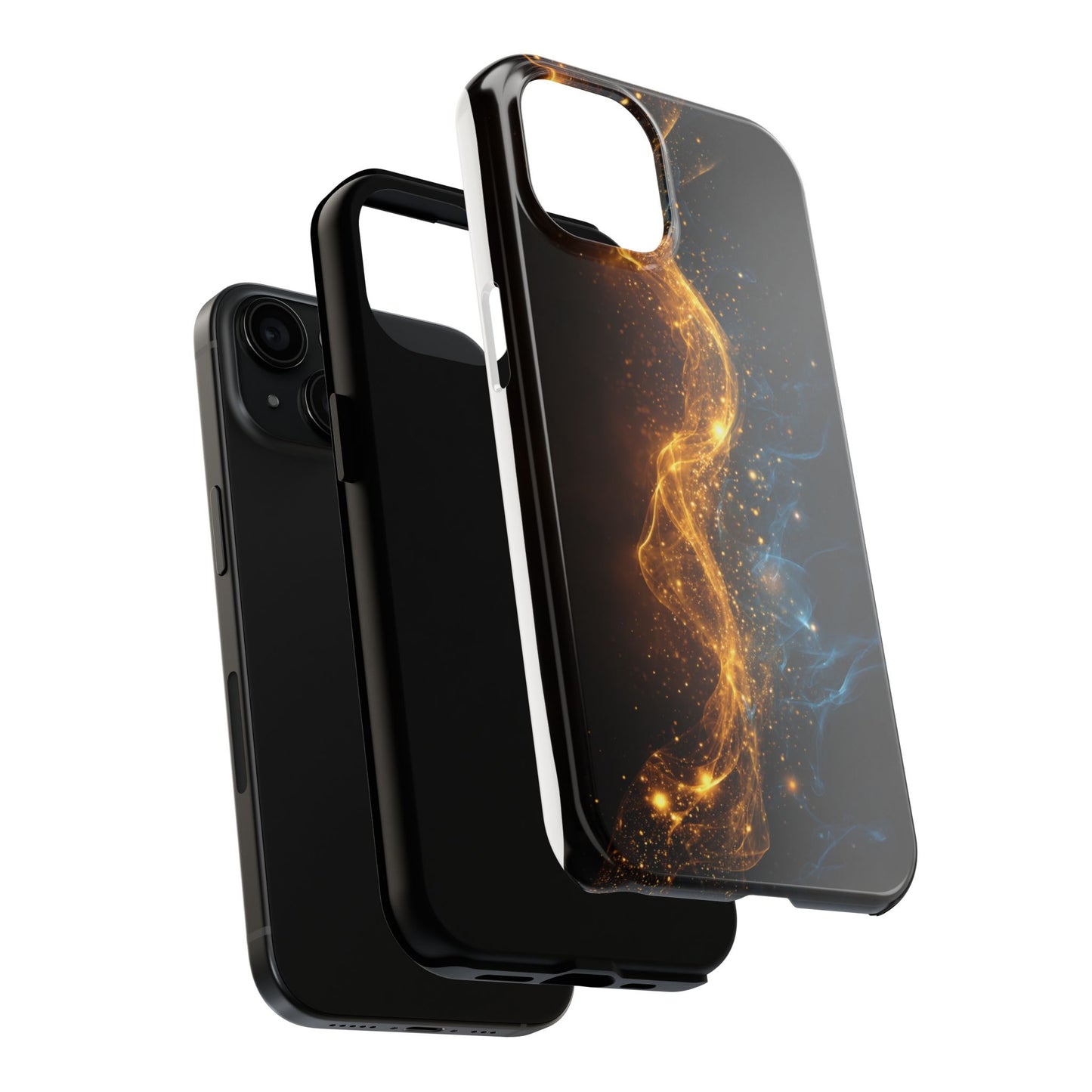 Dynamic Gold and Blue Tough Phone Case - Durable Protection with a Stunning Design
