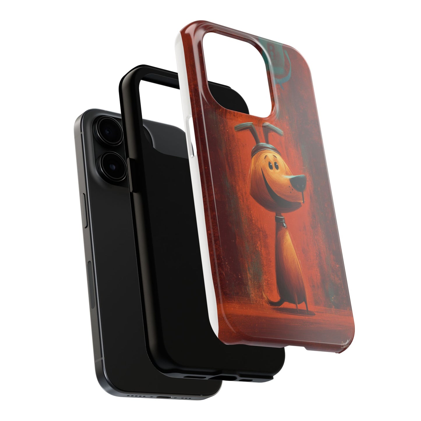 Playful Dog Art Tough Phone Case - Perfect for Pet Lovers