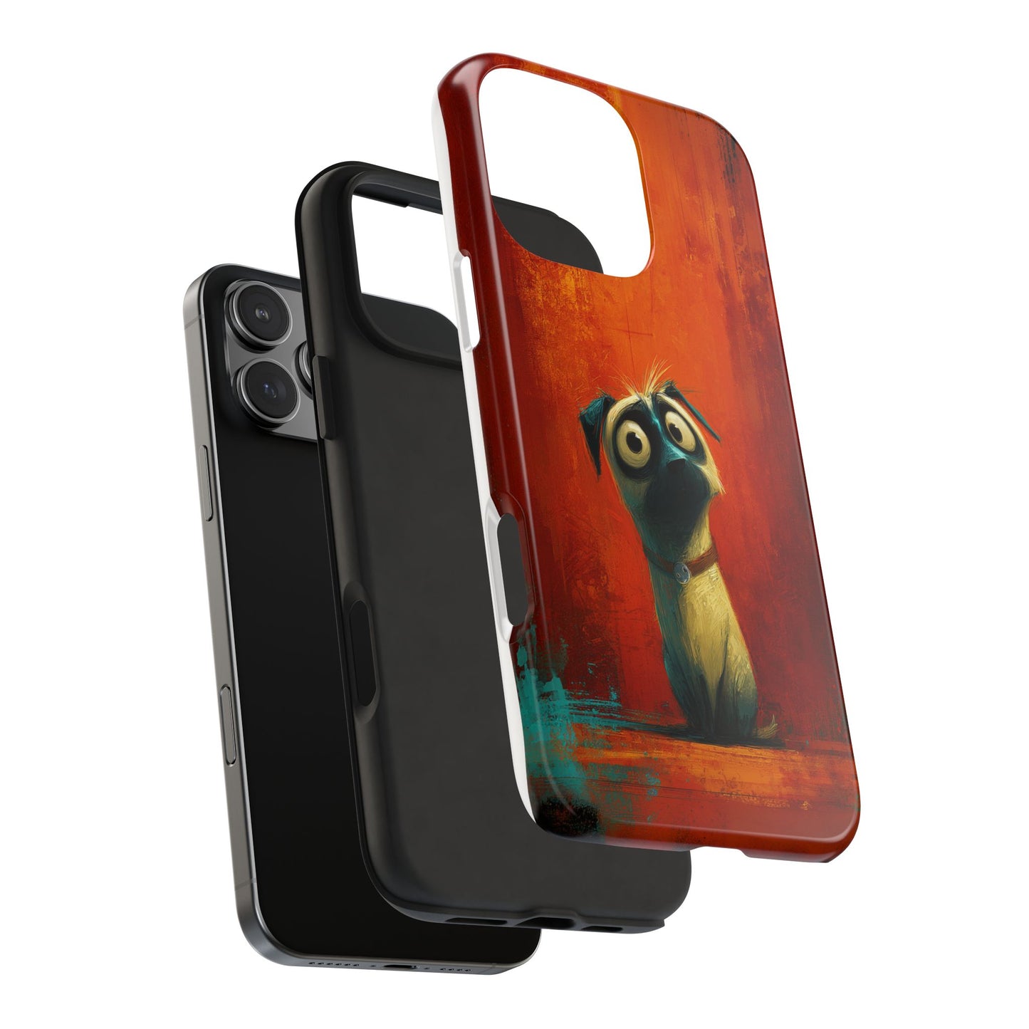 Whimsical Dog Art Tough Phone Case - Durable Protection for Pet Lovers