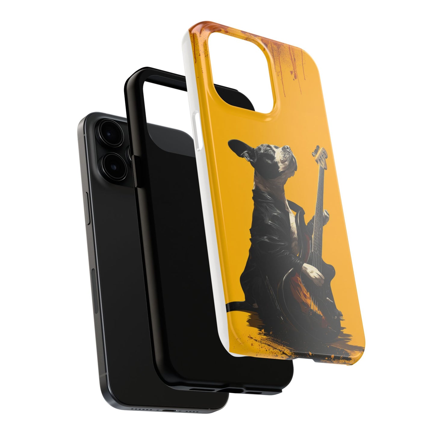 Rock Star Dog with Guitar Tough Phone Case – Wearable Art for Pet & Music Enthusiasts
