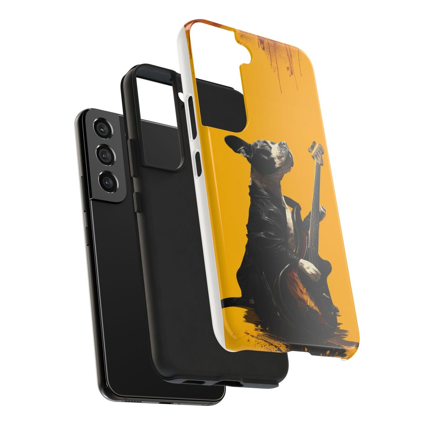 Rock Star Dog with Guitar Tough Phone Case – Wearable Art for Pet & Music Enthusiasts