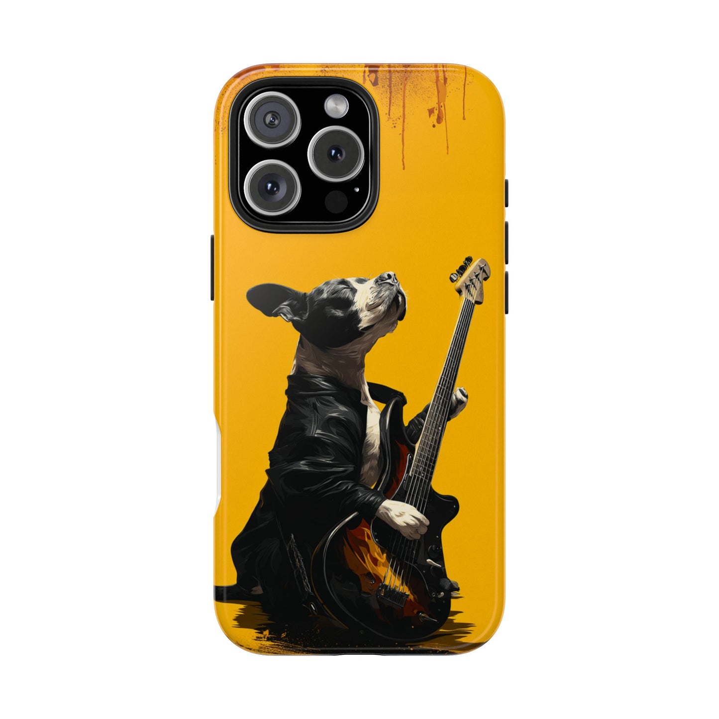 Rock Star Dog with Guitar Tough Phone Case – Wearable Art for Pet & Music Enthusiasts