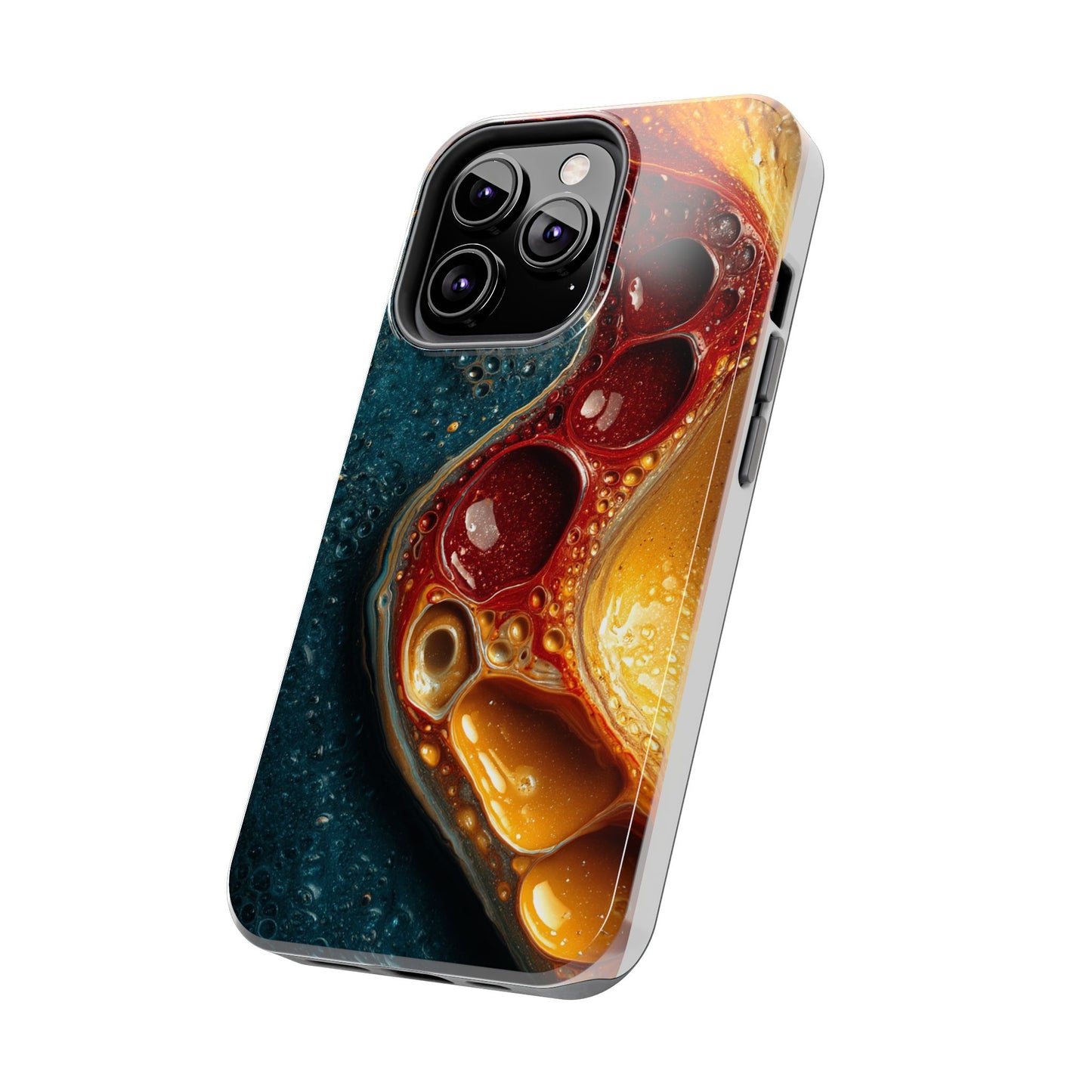 Artistic Tough Phone Case - Vibrant Fluid Design