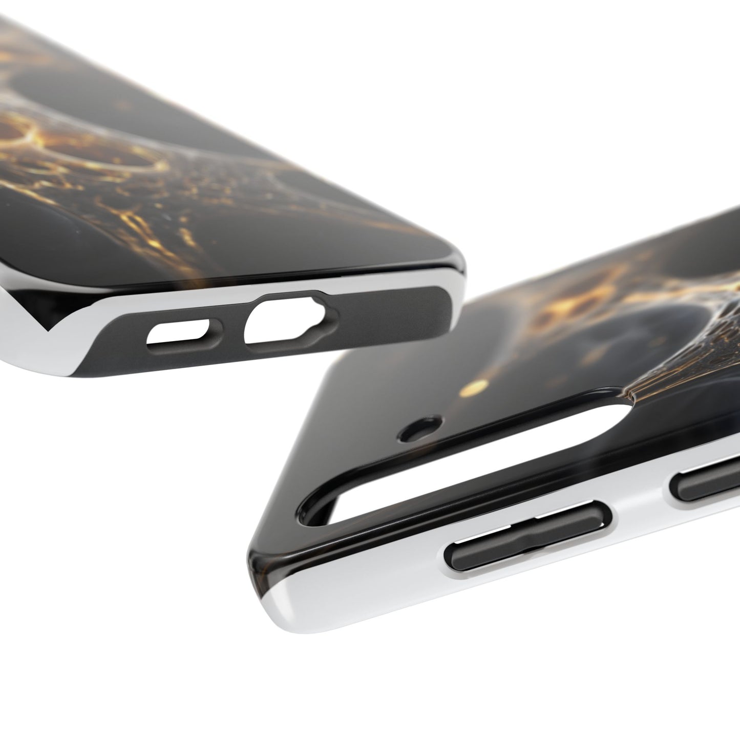 Luxurious Abstract Tough Phone Case - Gold and Black Design