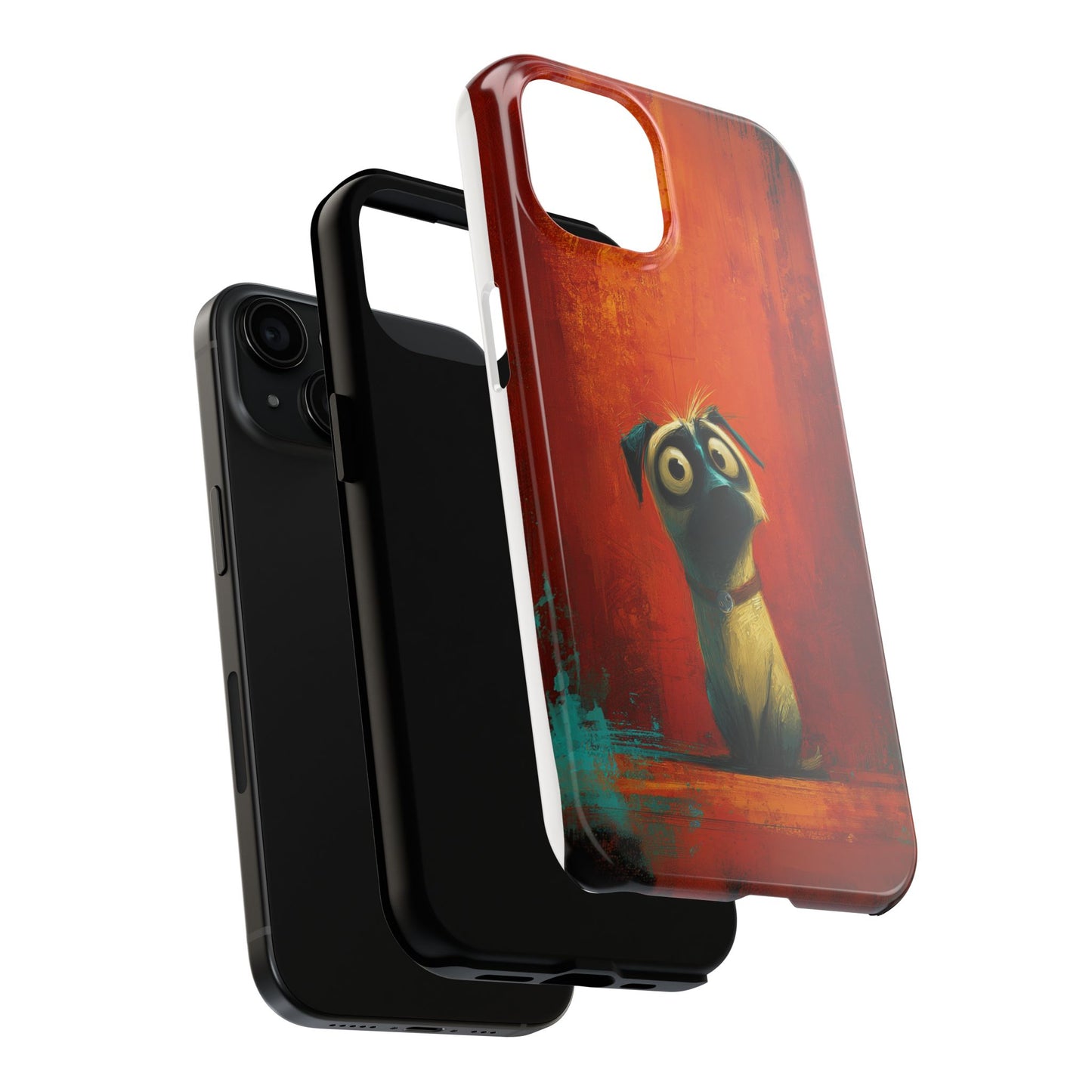 Whimsical Dog Art Tough Phone Case - Durable Protection for Pet Lovers