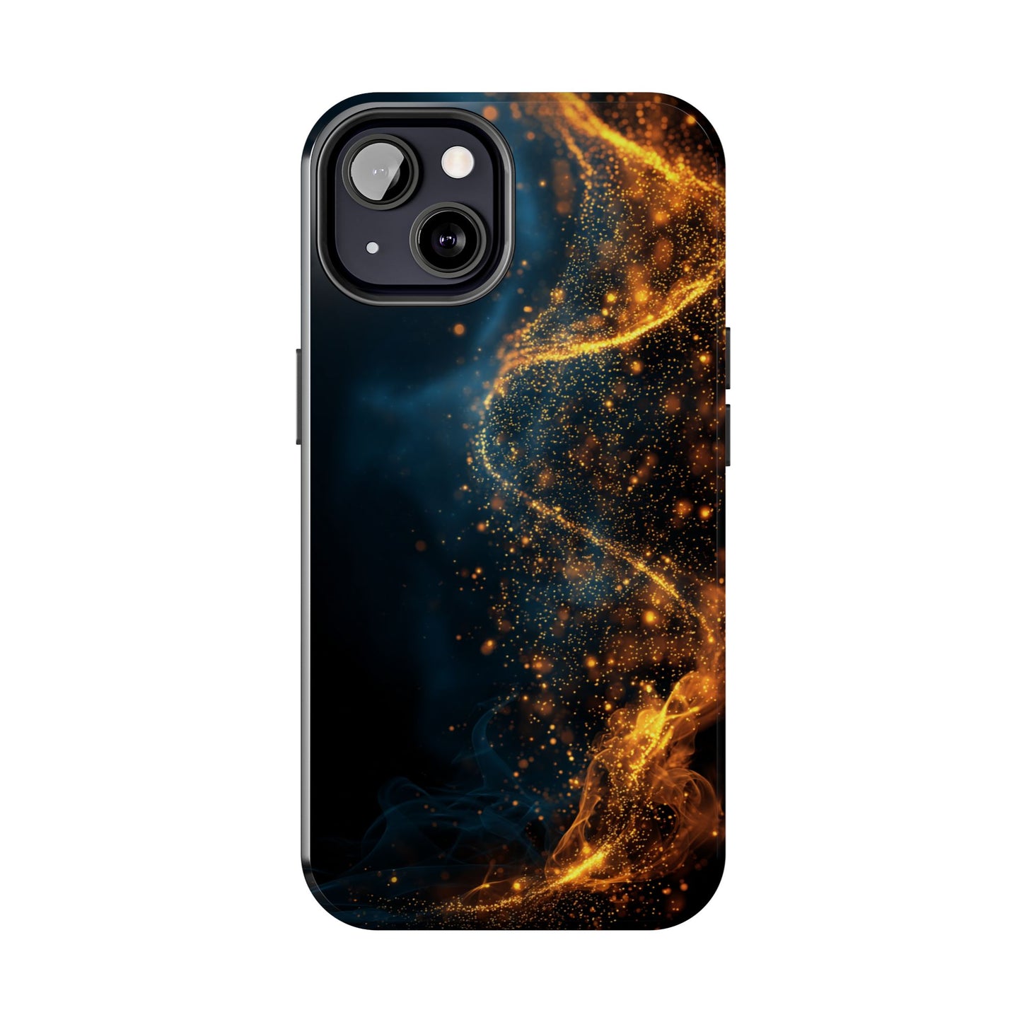 Sleek Tough Phone Cases with Abstract Gold and Blue Design