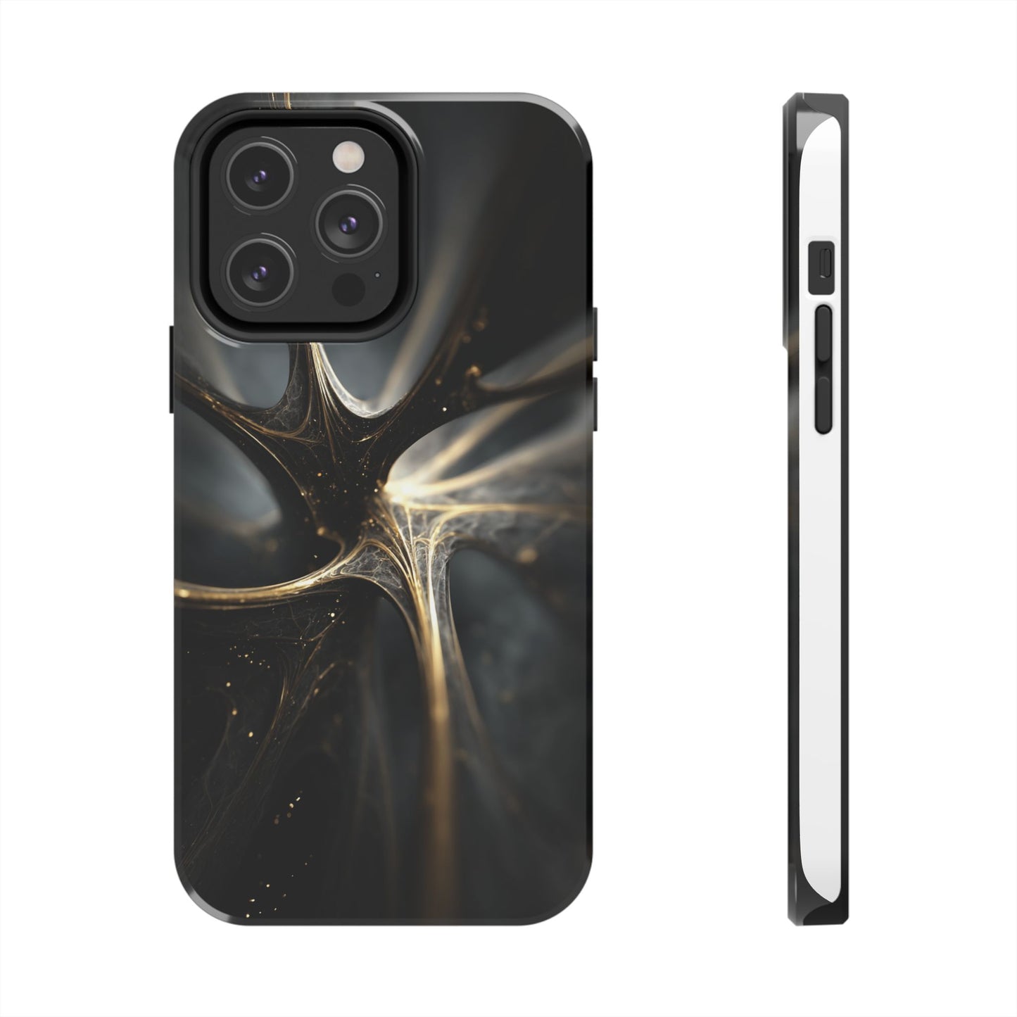 Elegant Tough Phone Case with Abstract Metallic Design