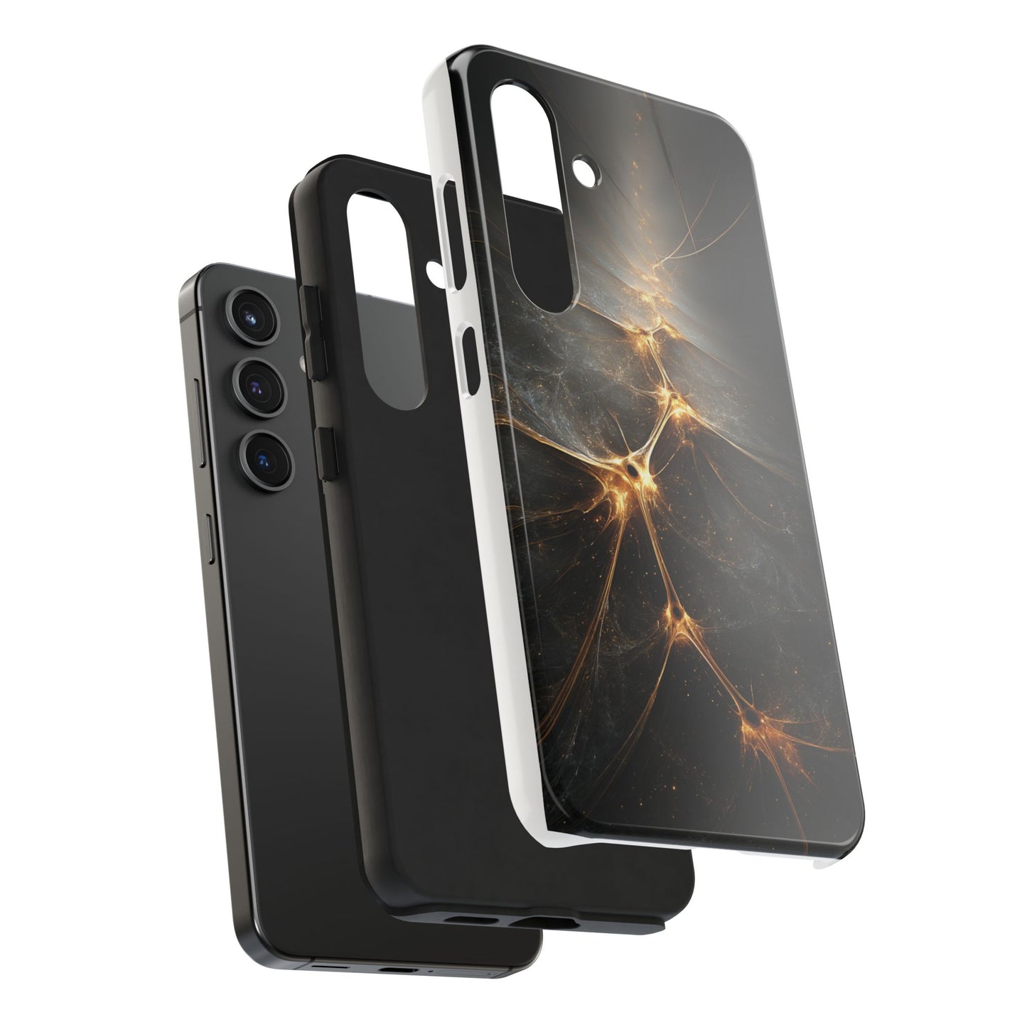 Tough Phone Case - Elegant Gold Fractal Design for Tech Lovers
