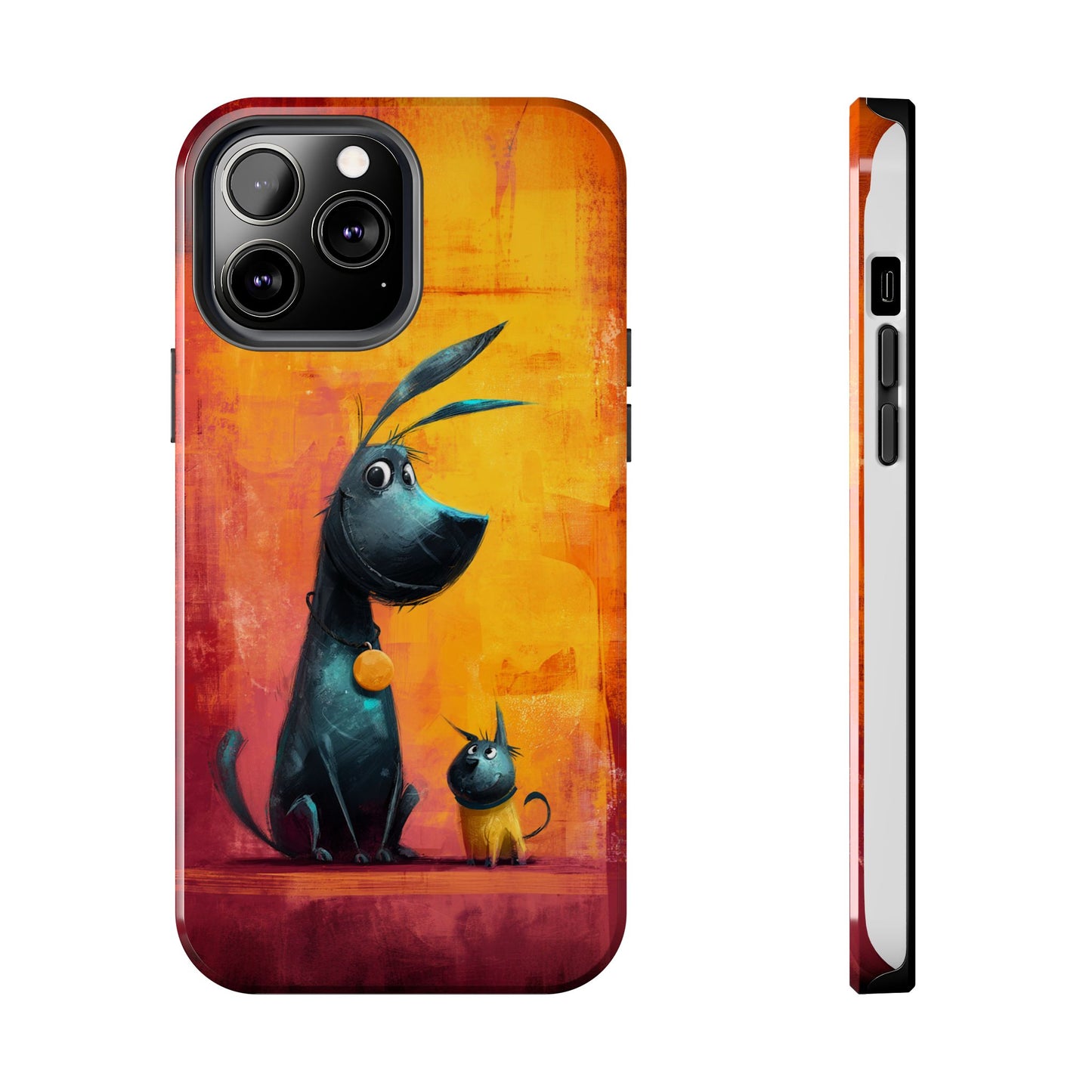 Colorful Dog & Cat Tough Phone Case – Fun Pet Lover Accessory