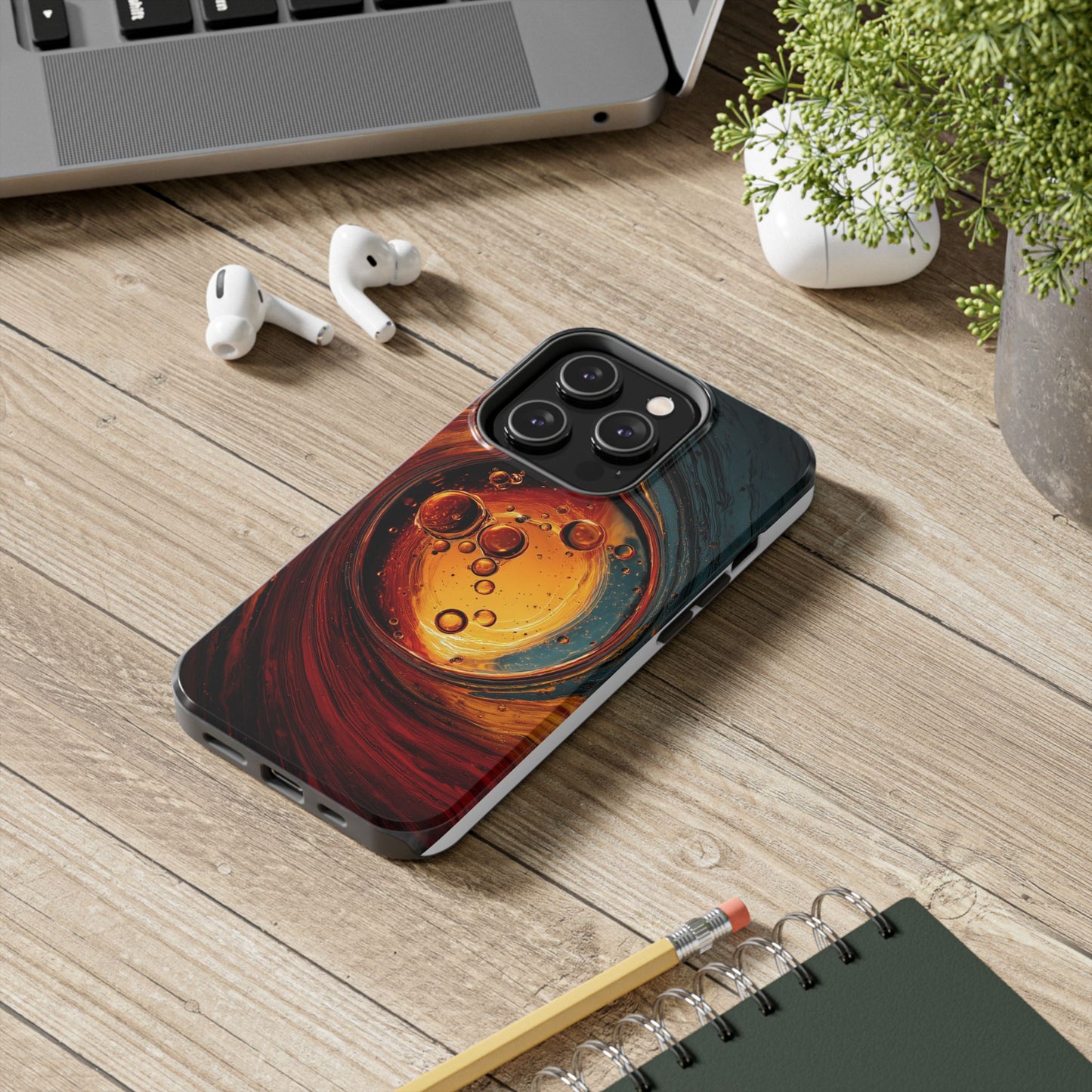 Vibrant Abstract Phone Case with Bubble Design - Tough & Stylish