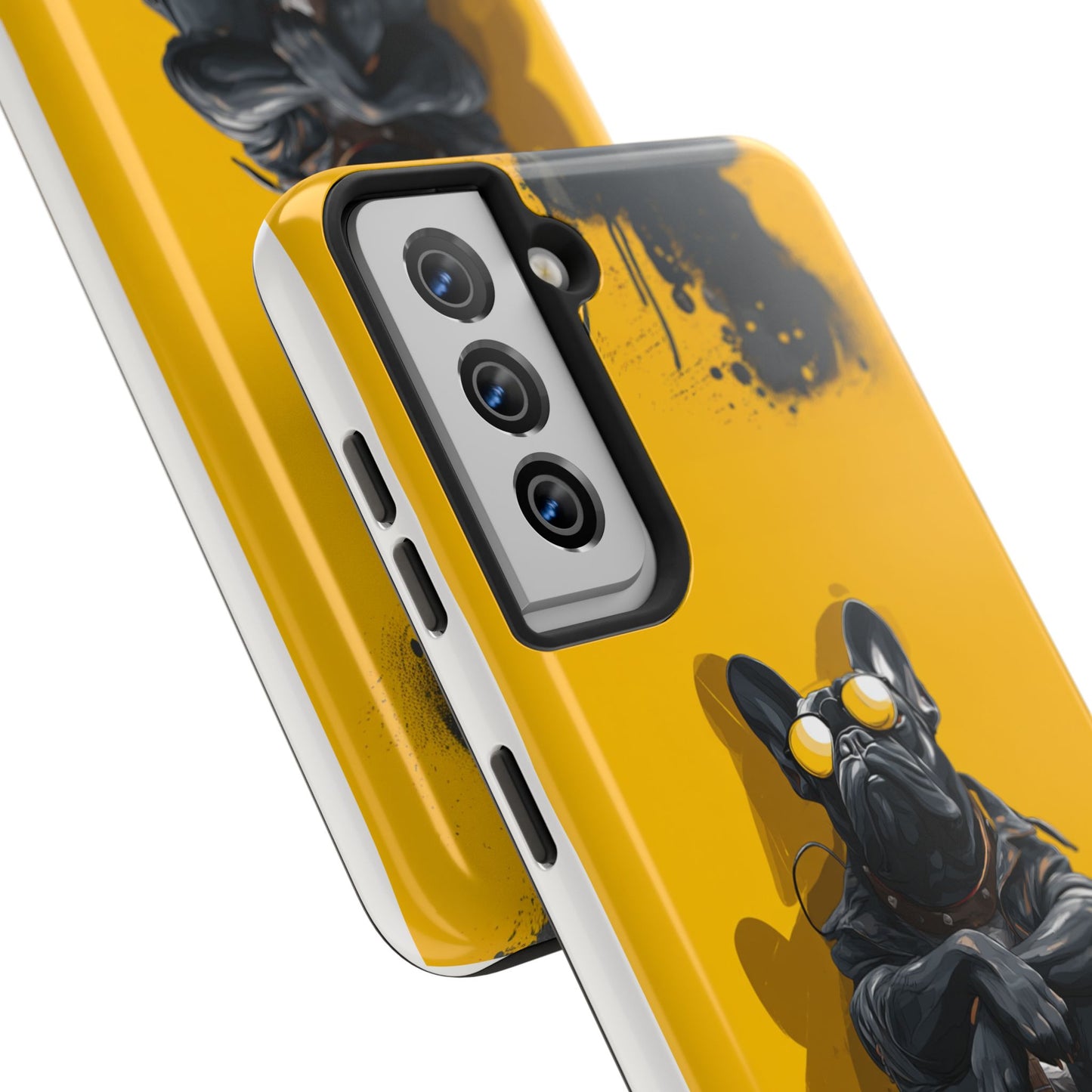 Rebellious Dog with Guitar Tough Phone Case – Wearable Art for Pet & Music Lovers