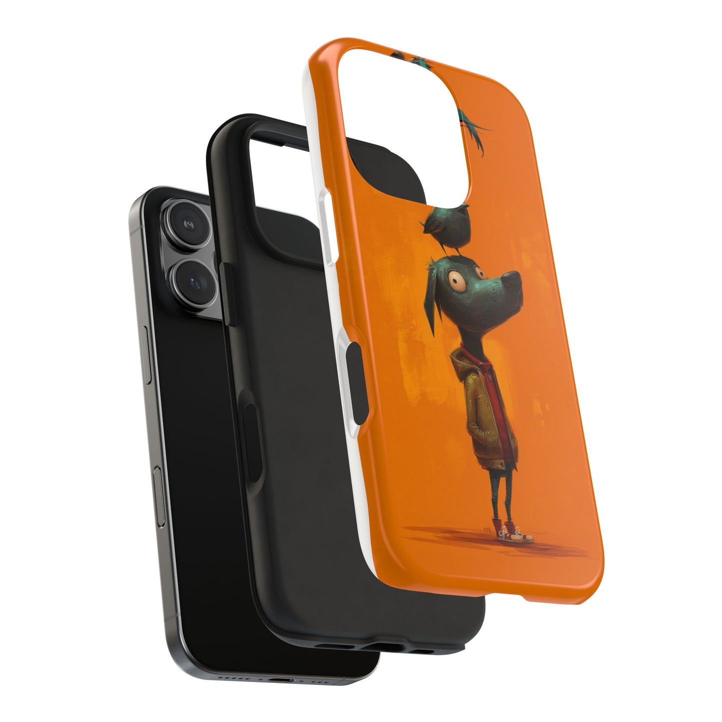 Fun Dog & Bird Tough Phone Cases - Quirky Animal Art for Pet Lovers