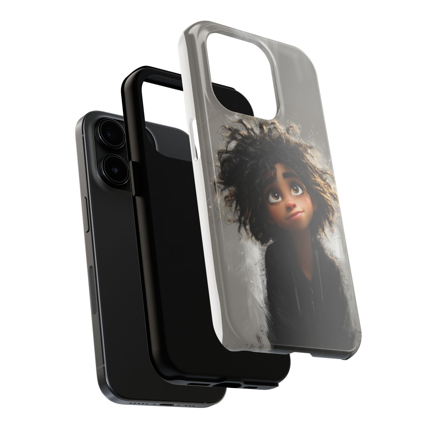 Artistic Tough Phone Case - Unique Character Design for Creative Souls