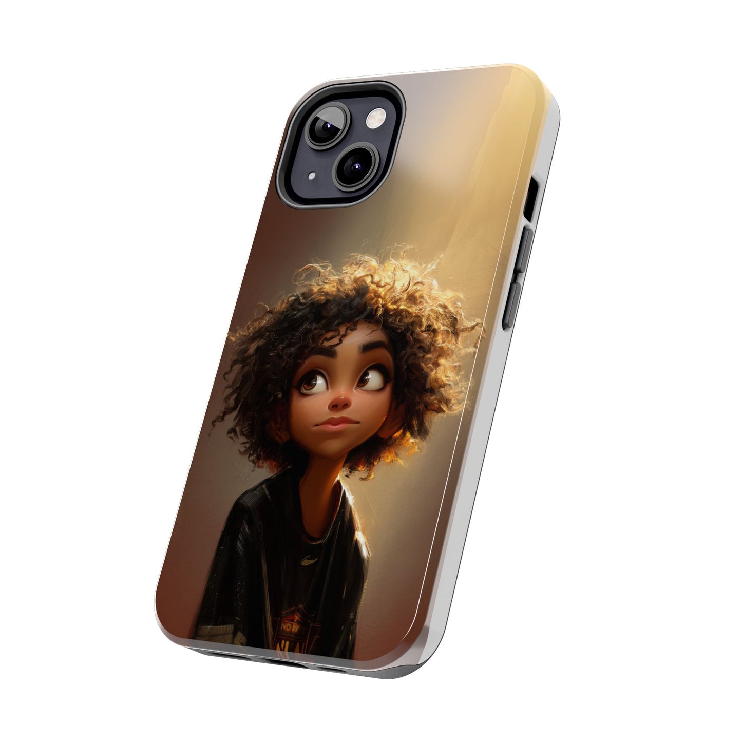 Artistic Tough Phone Case with Whimsical Character Design
