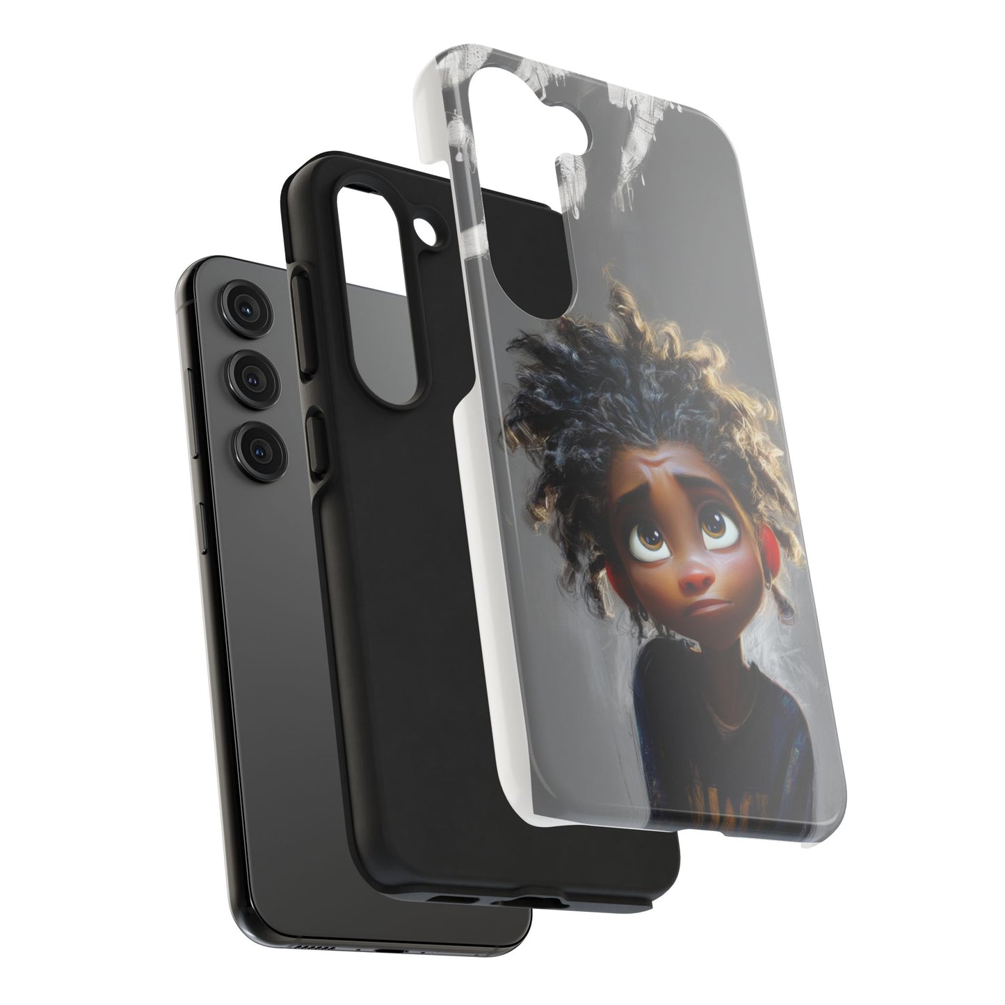 Whimsical Tough Phone Case - Artistic Design for Kids and Tweens