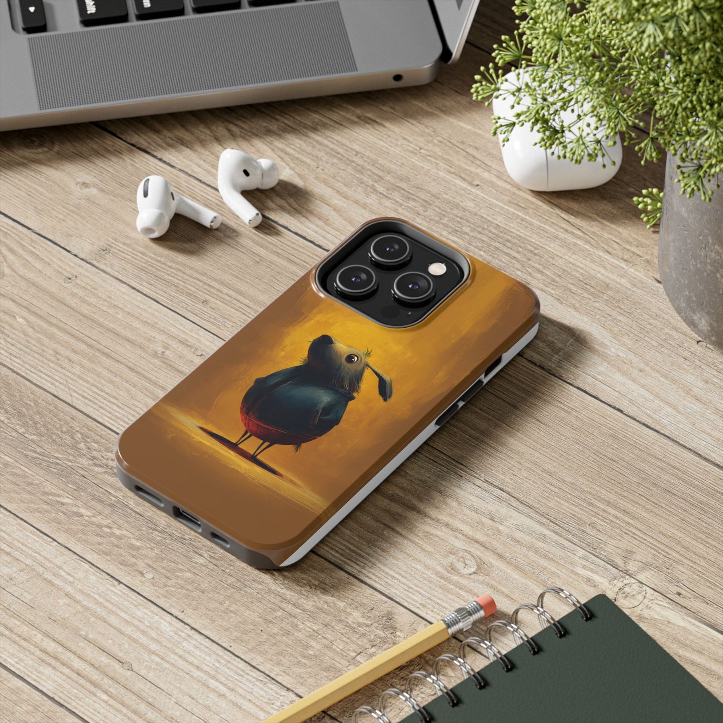 Whimsical Dog Art Tough Phone Case - Durable & Stylish
