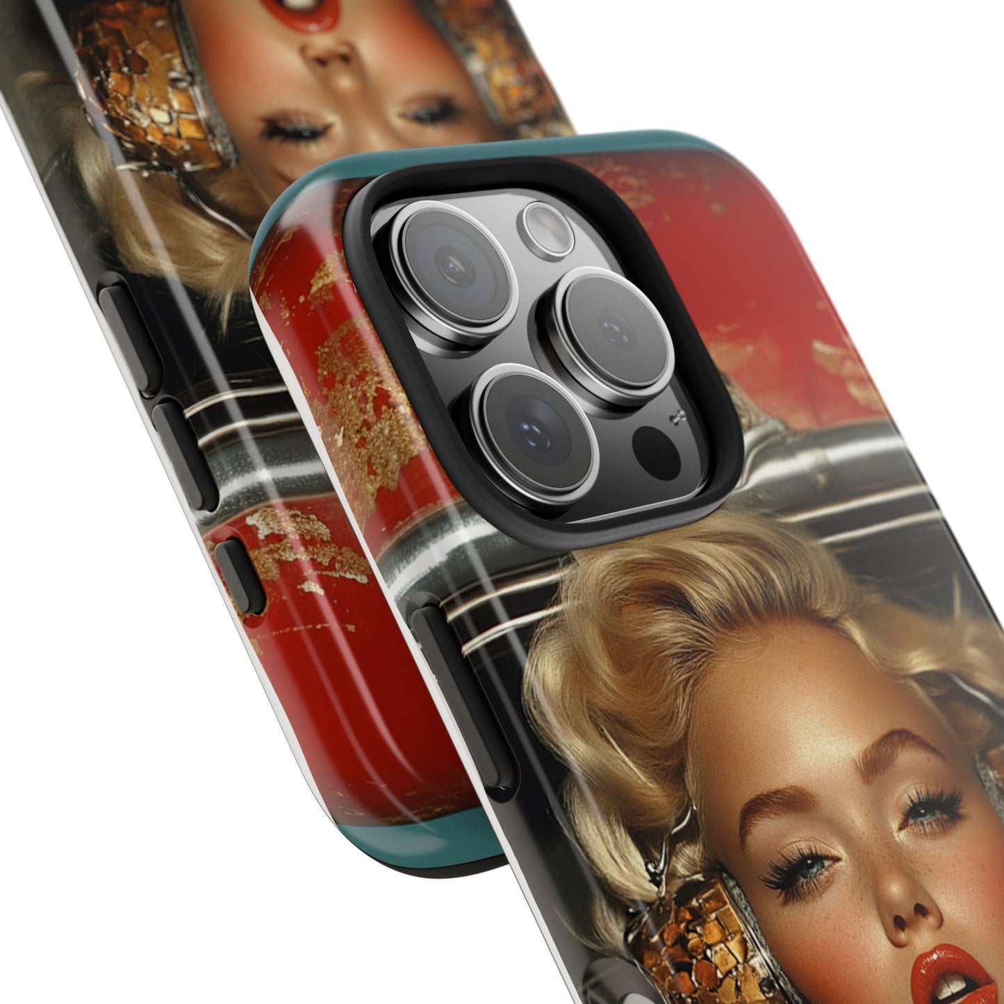 Retro Glam Tough Phone Case - Stylish Protection for Music Lovers