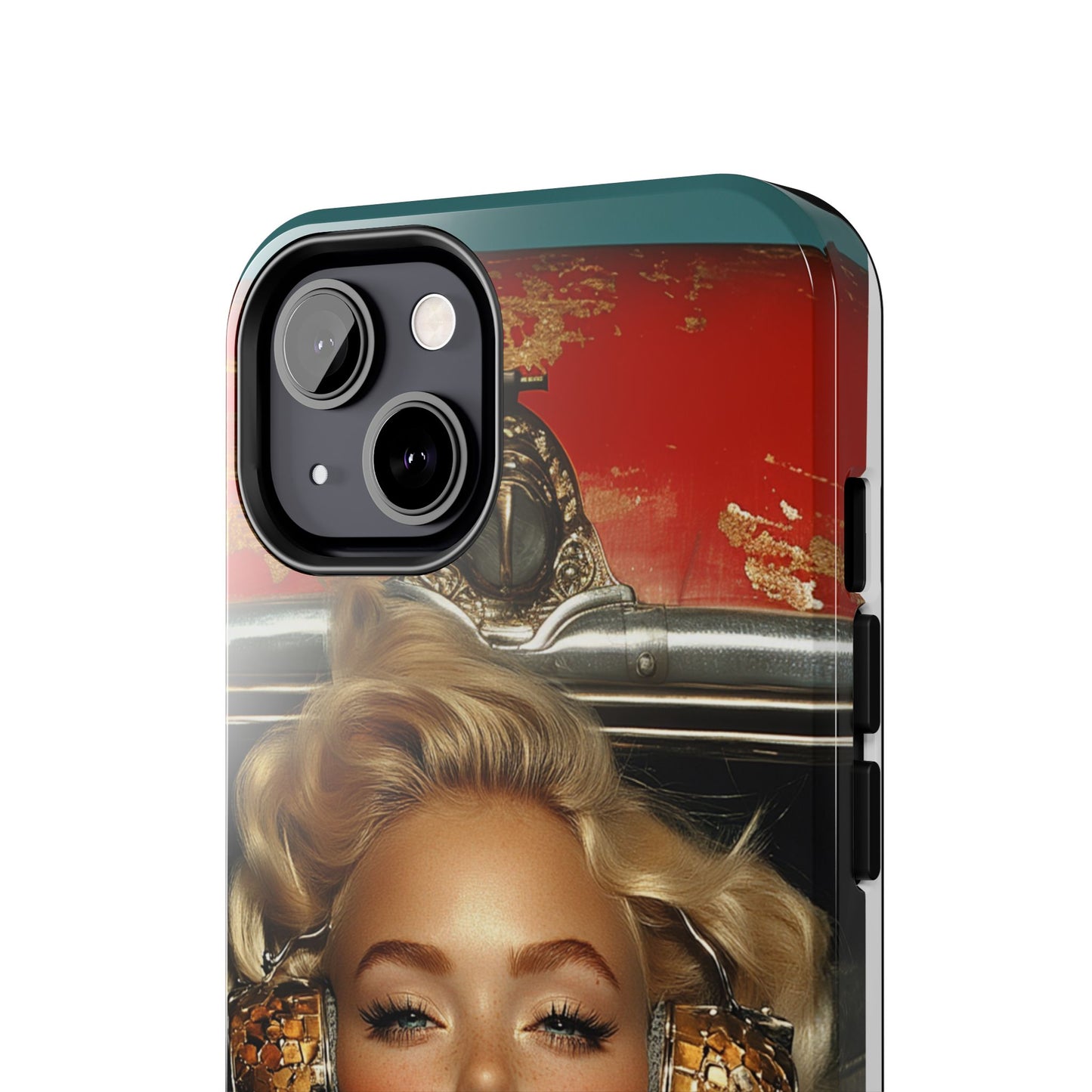Retro Glam Tough Phone Case - Stylish Protection for Music Lovers
