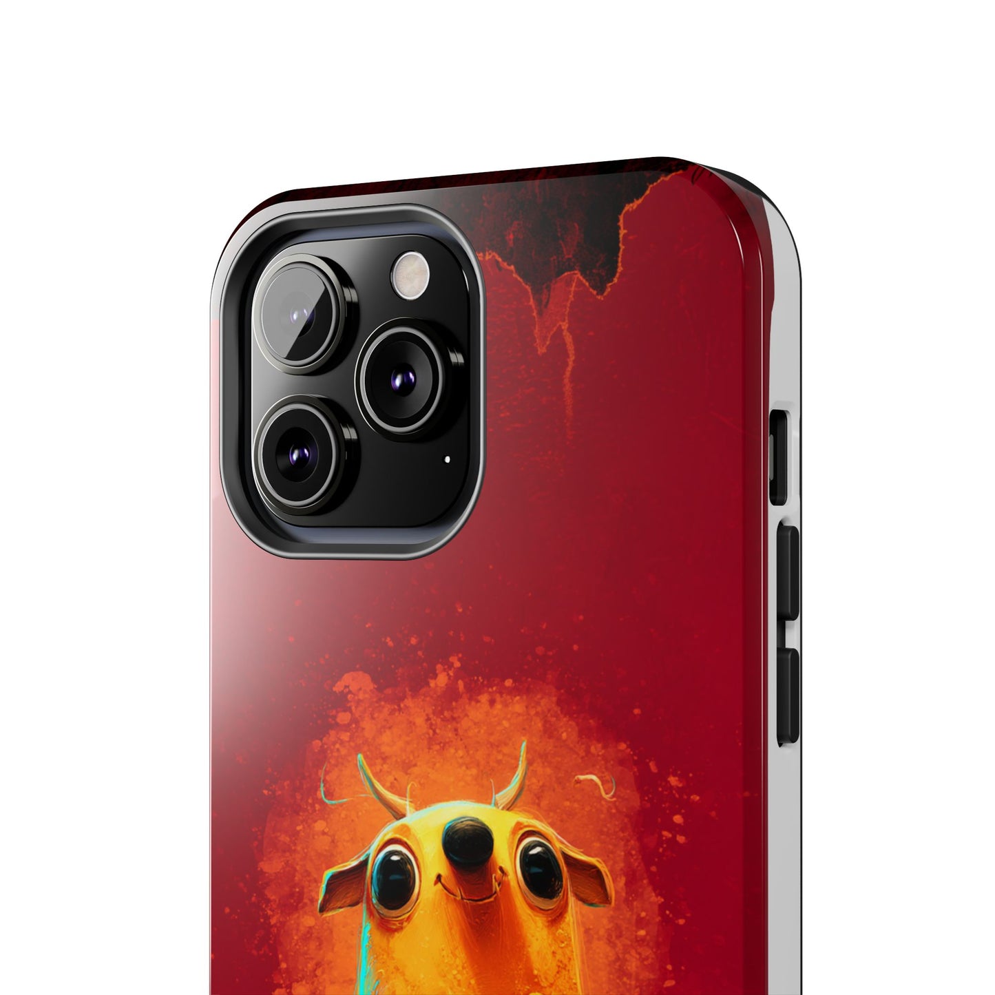 Whimsical Tough Phone Case - Cute Orange Monster Design