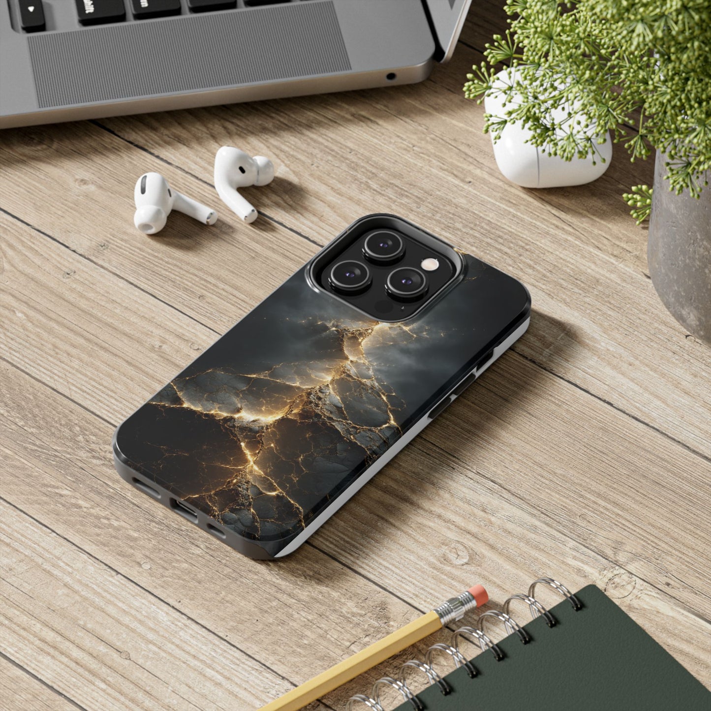 Majestic Marble Phone Case - Tough Protective Cover with Gold Veins