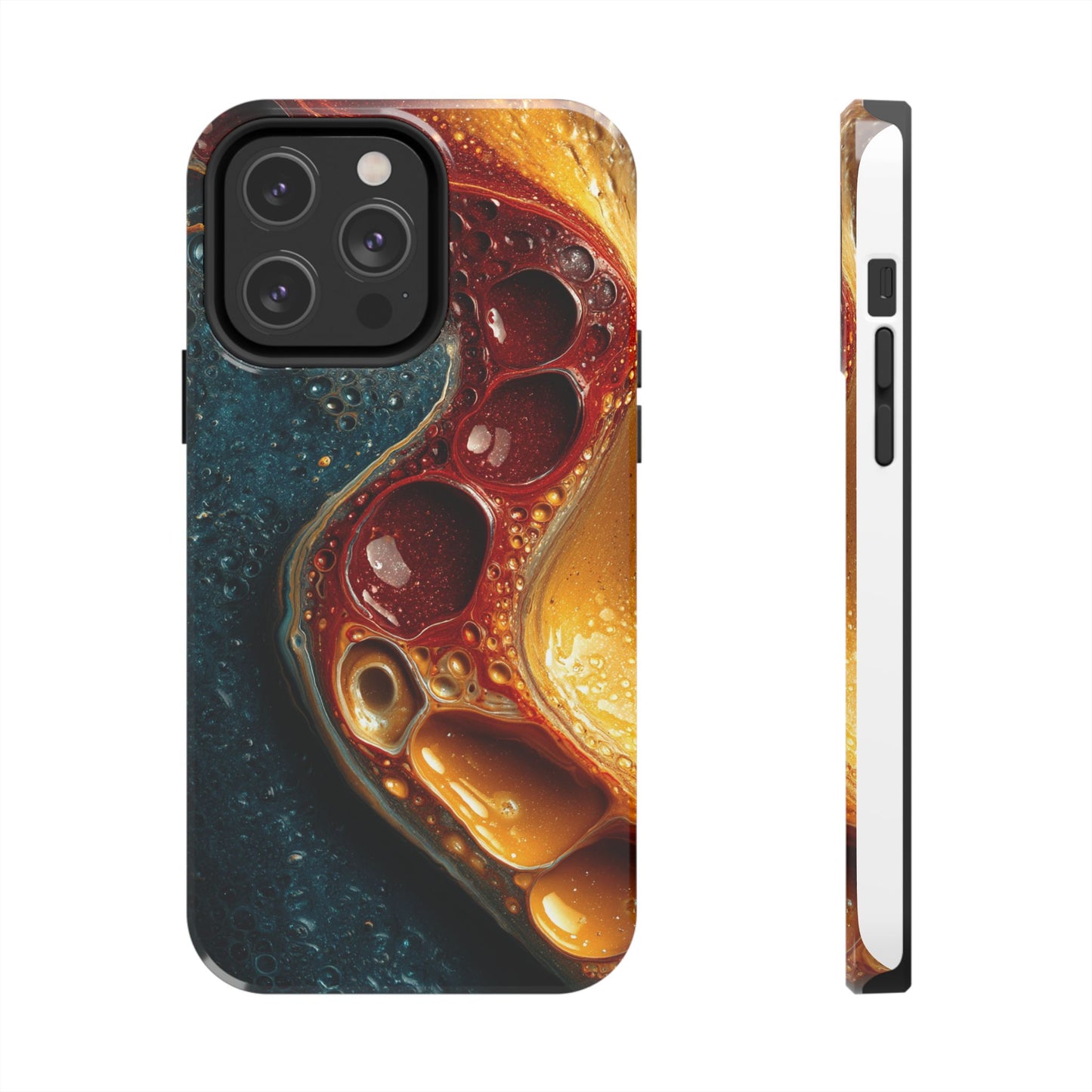 Artistic Tough Phone Case - Vibrant Fluid Design