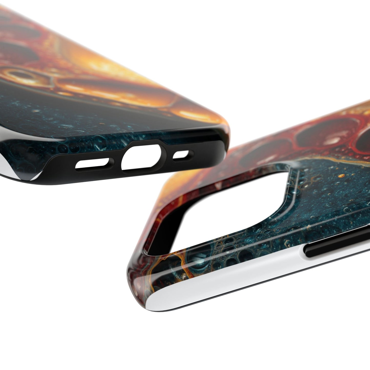 Artistic Tough Phone Case - Vibrant Fluid Design