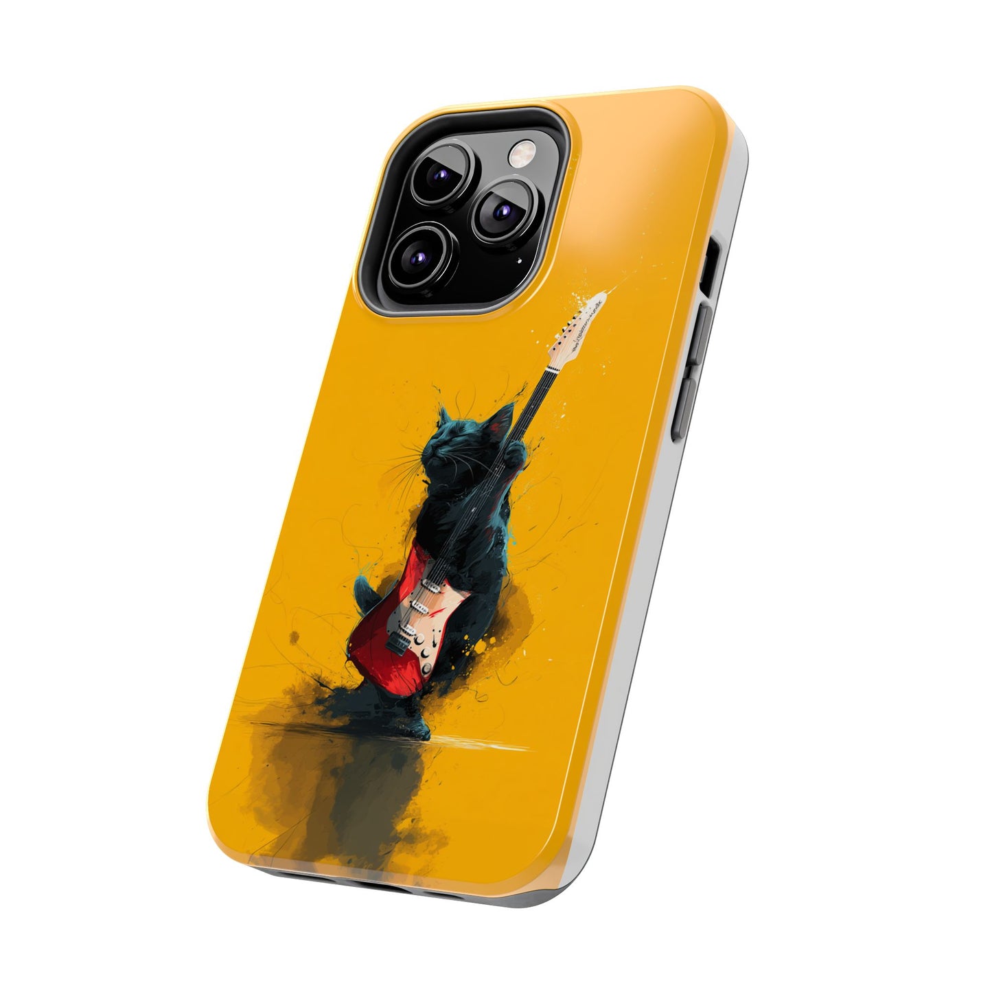 Black Cat Playing Red Guitar Tough Phone Case
