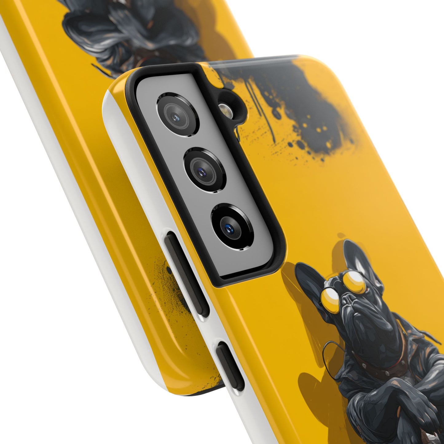 Rebellious Dog with Guitar Tough Phone Case – Wearable Art for Pet & Music Lovers