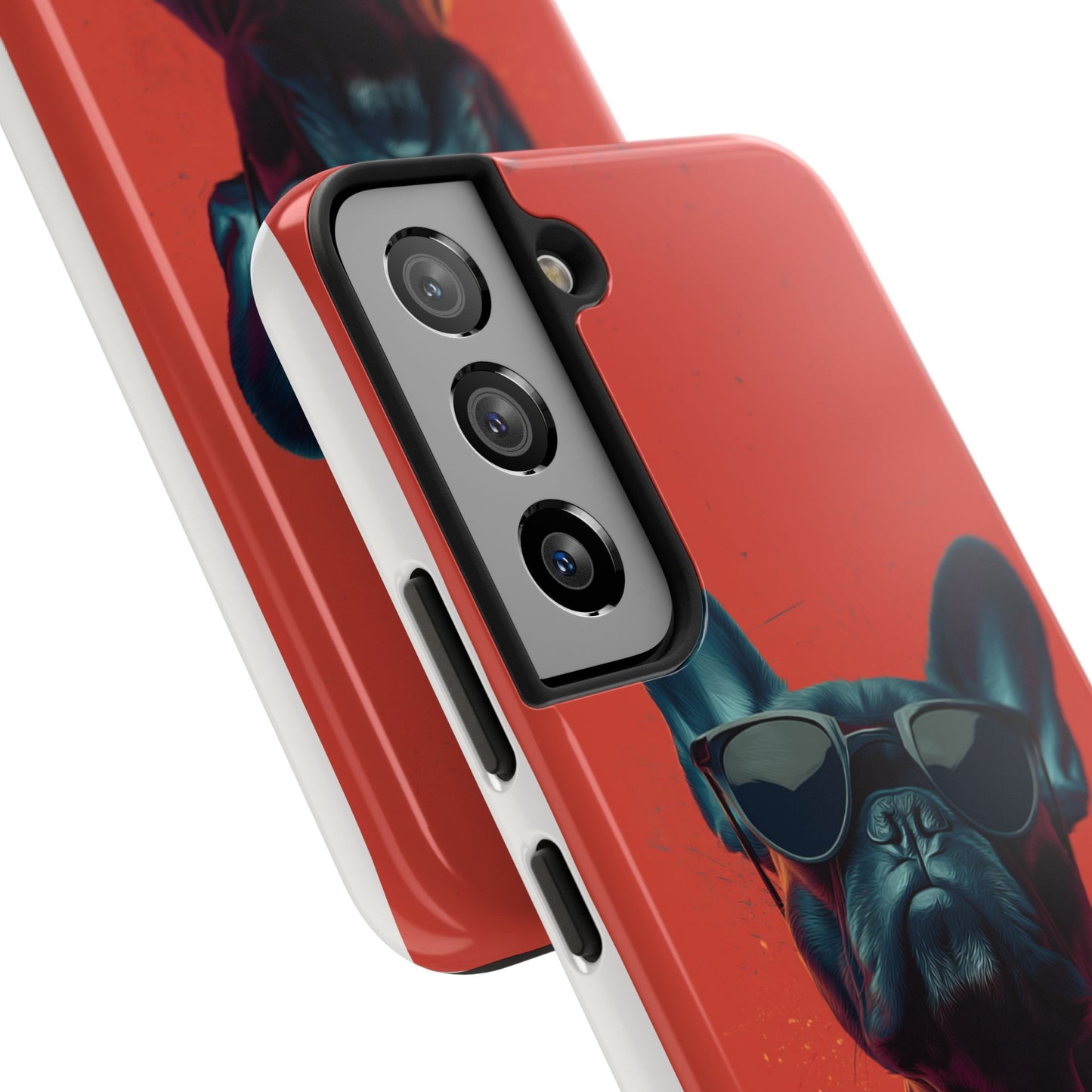 Rockin’ Dogs Tough Phone Case - Playful Guitarist & Cool Bulldog for Pet Lovers