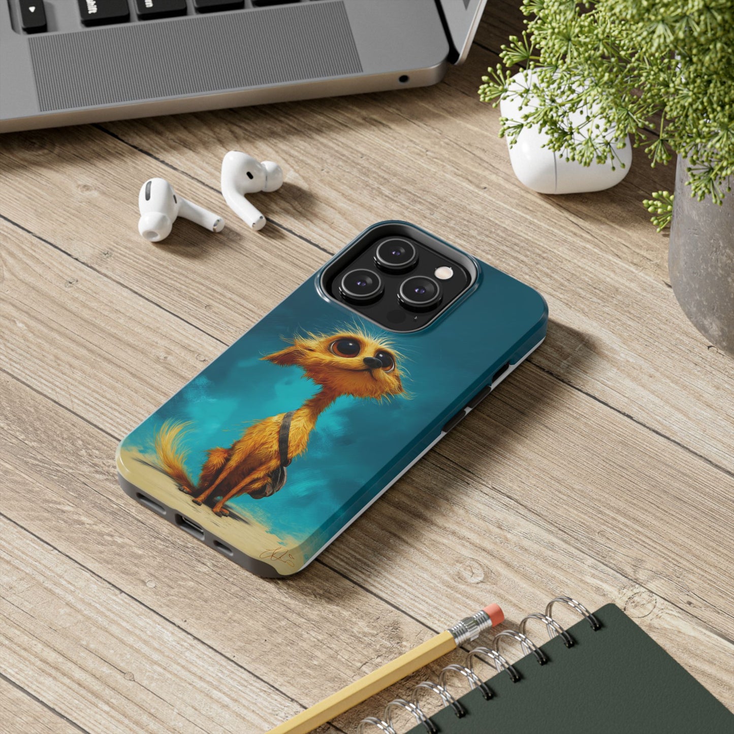 Whimsical Dog Art Tough Phone Case - Durable and Stylish Protection for Pet Lovers