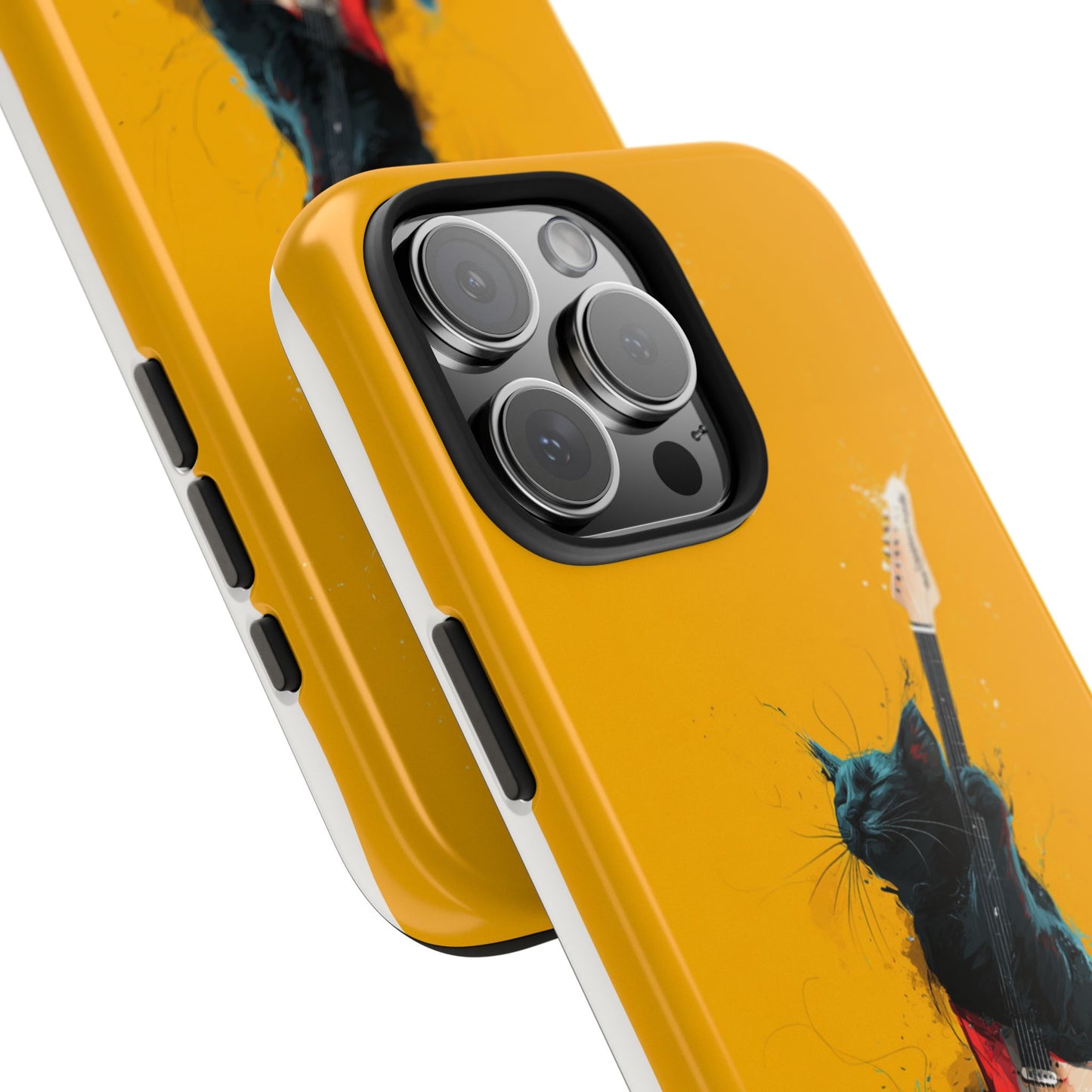 Black Cat Playing Red Guitar Tough Phone Case