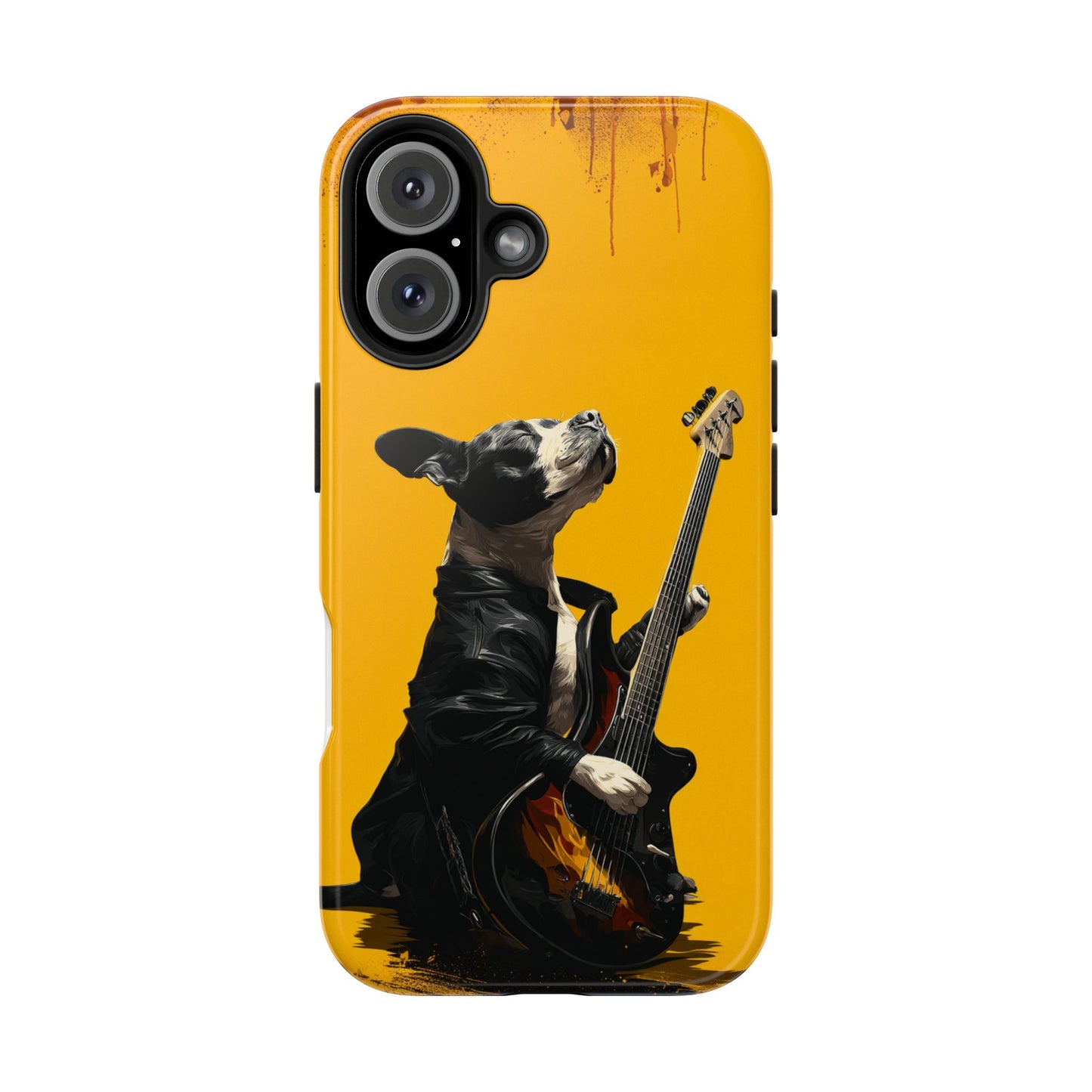 Rock Star Dog with Guitar Tough Phone Case – Wearable Art for Pet & Music Enthusiasts