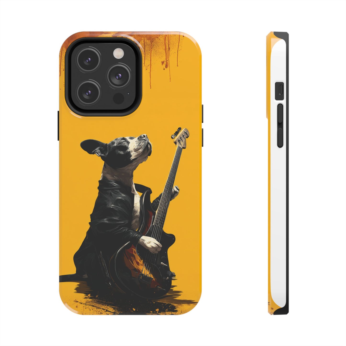 Rock Star Dog with Guitar Tough Phone Case – Wearable Art for Pet & Music Enthusiasts