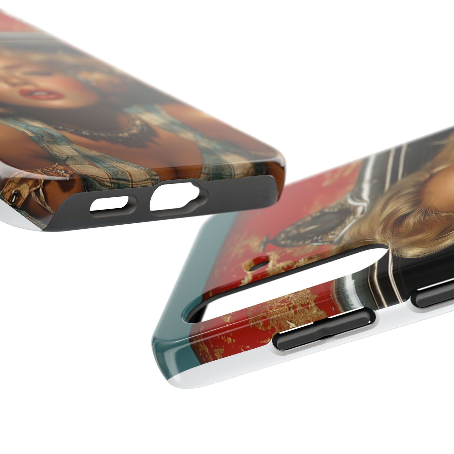 Retro Glam Tough Phone Case - Stylish Protection for Music Lovers