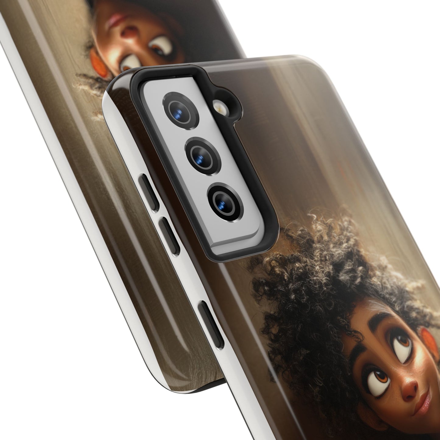 Stylish Tough Phone Case - Artistic Character Design for Teens