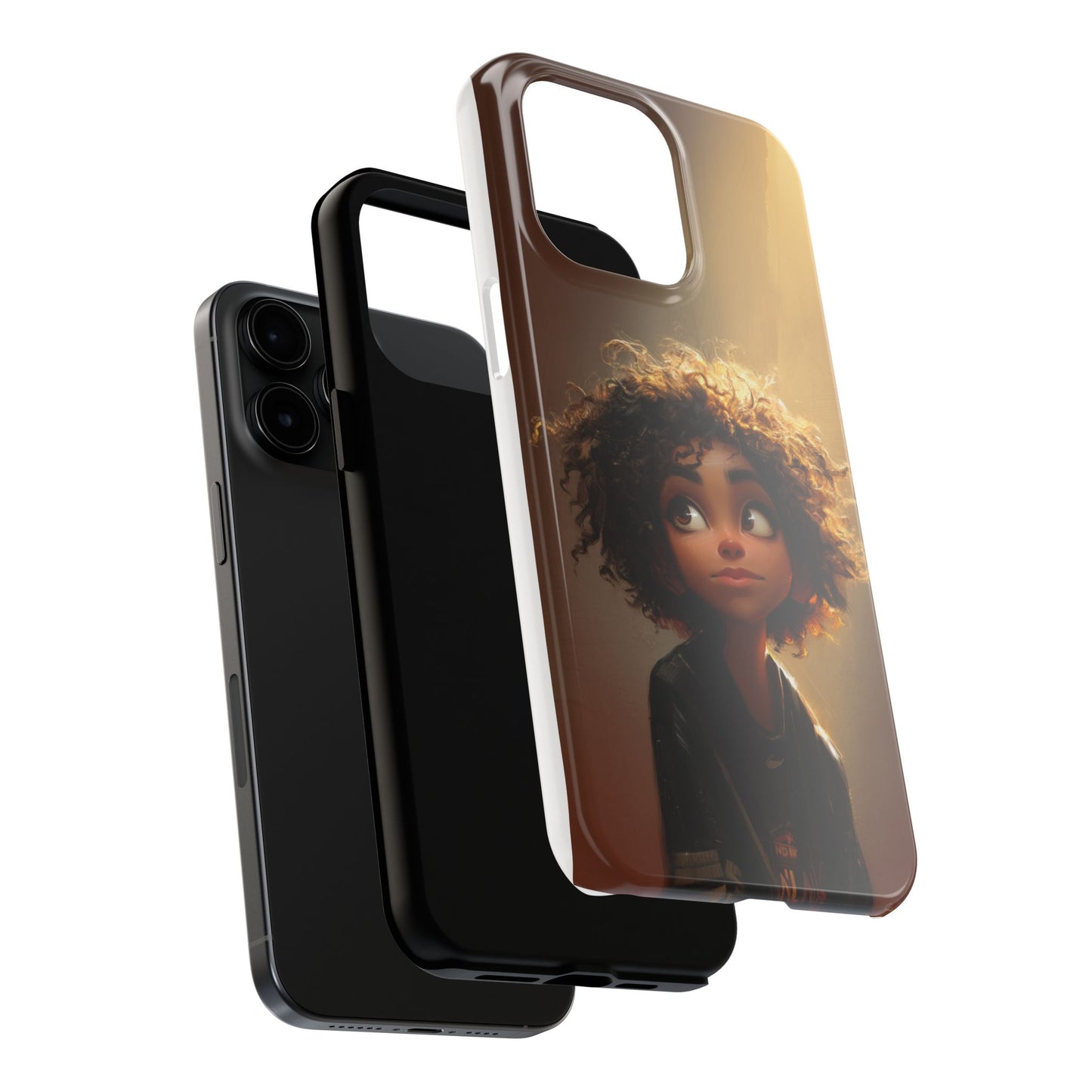 Artistic Tough Phone Case with Whimsical Character Design