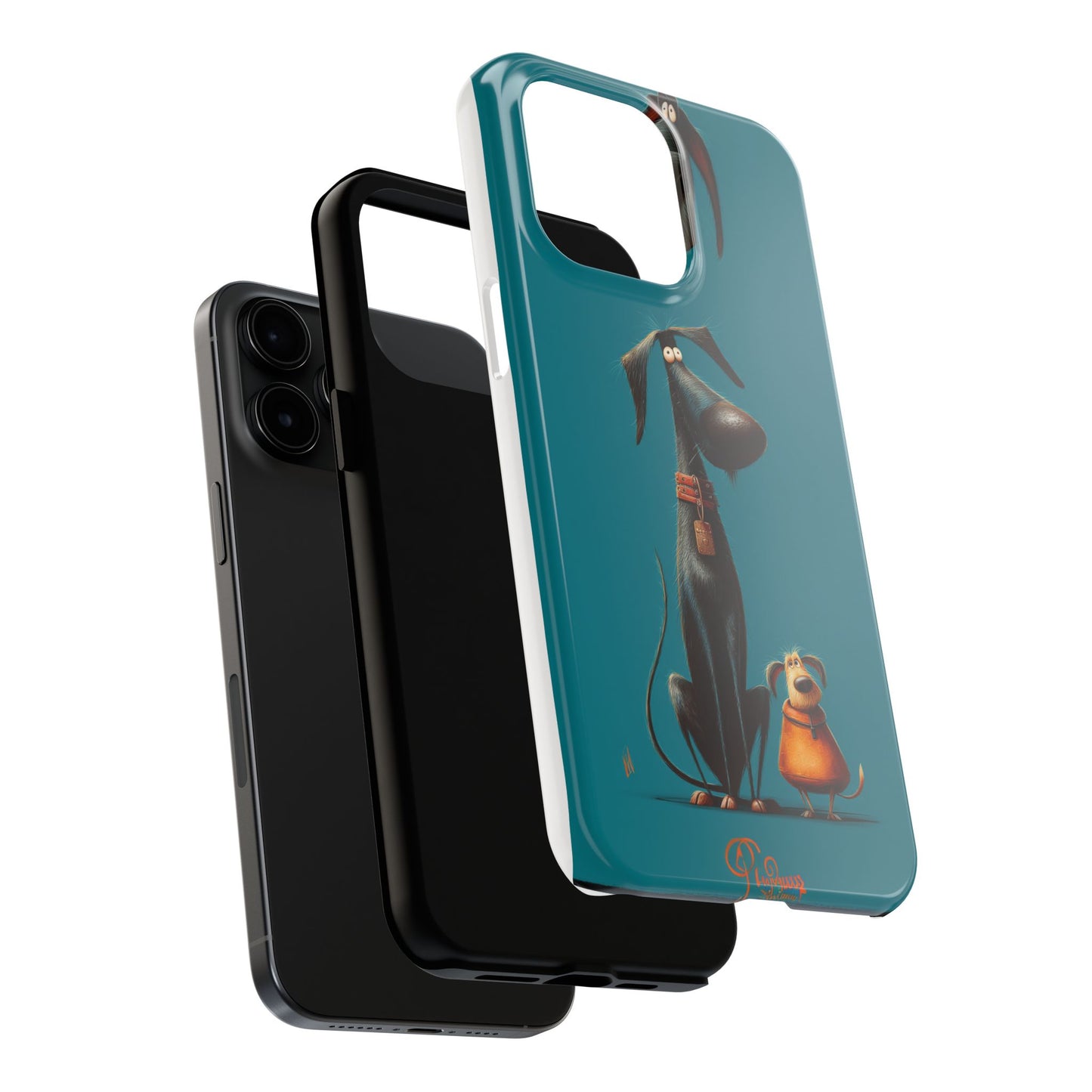 Whimsical Dog Art Tough Phone Case - Durable Protection for Pet Lovers