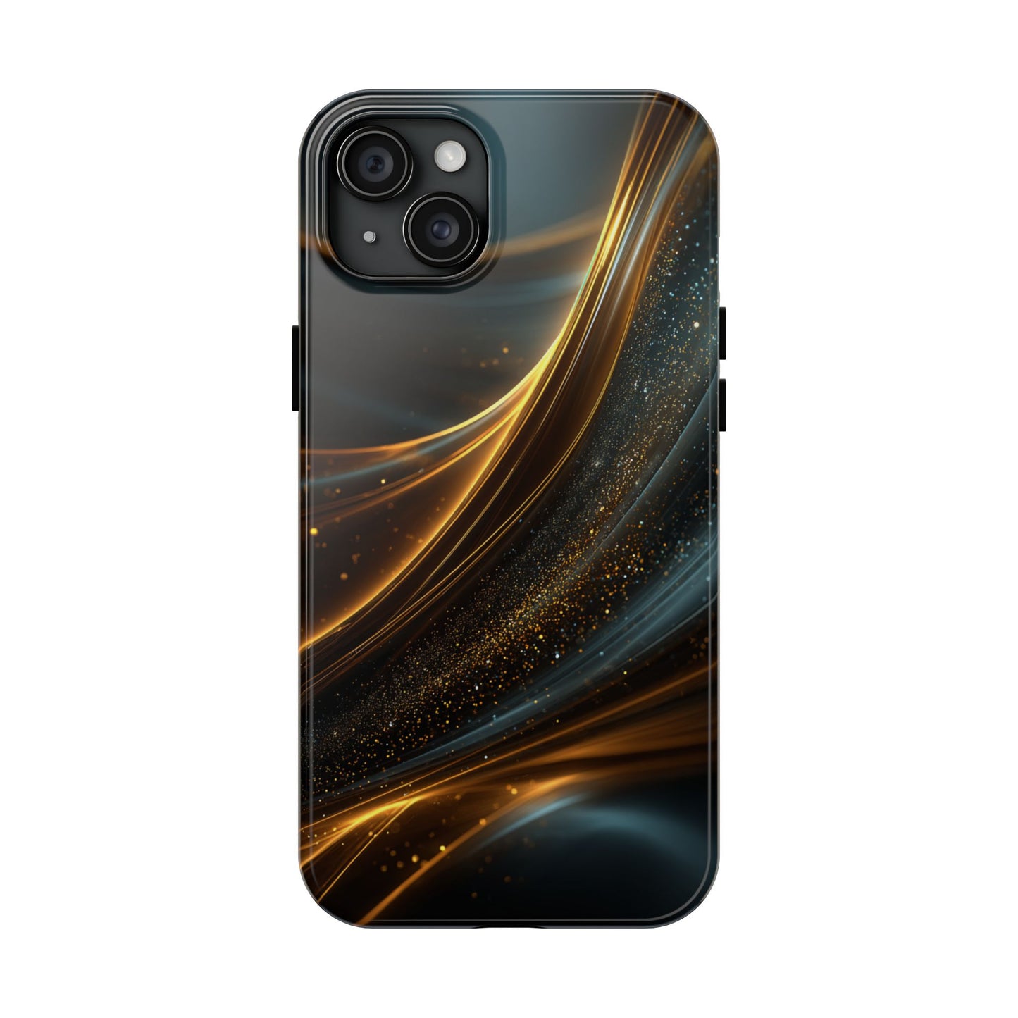 Elegant Tough Phone Case with Glittering Waves Design
