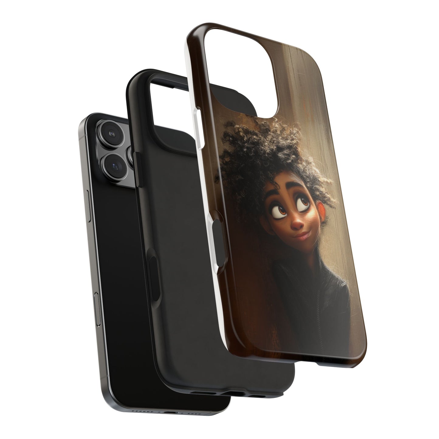Stylish Tough Phone Case - Artistic Character Design for Teens