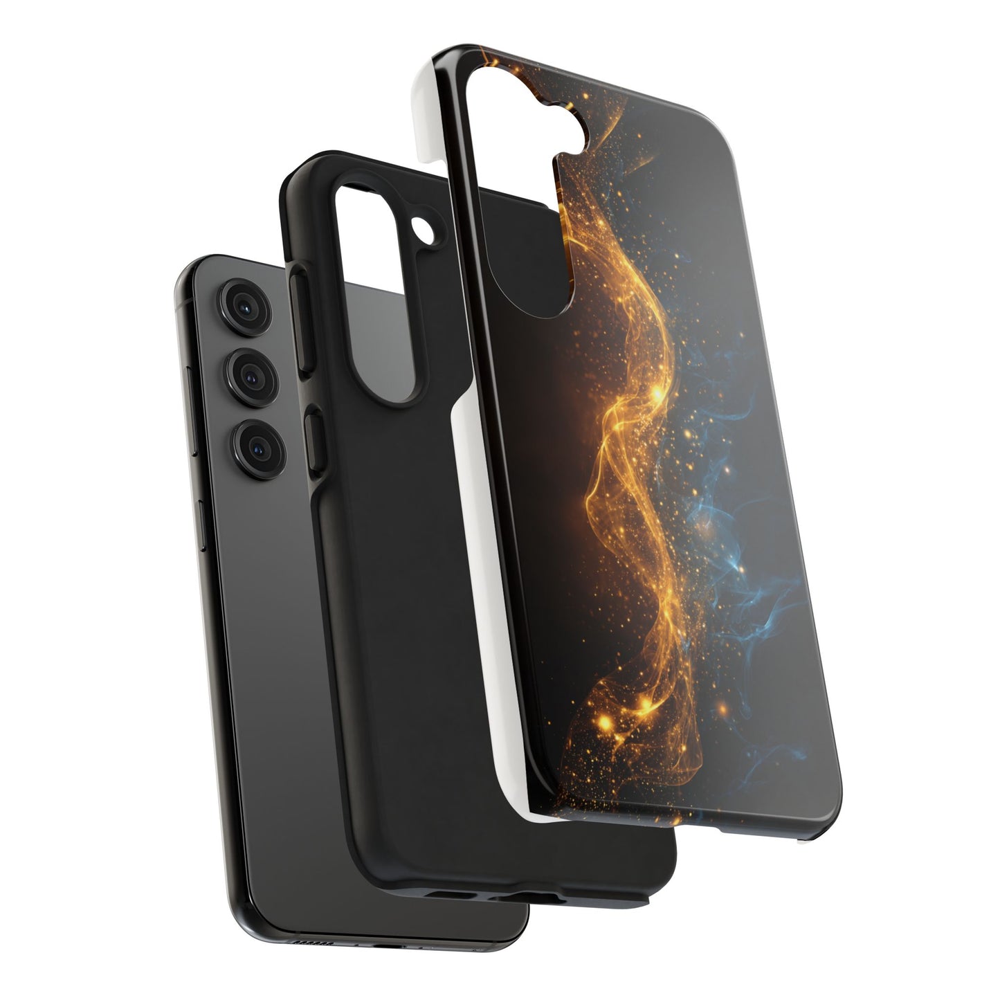 Dynamic Gold and Blue Tough Phone Case - Durable Protection with a Stunning Design